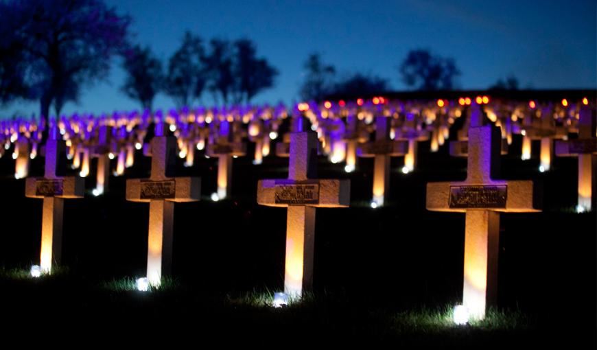 Illumination du cimetière de Craonnelle le 16 avril 2018