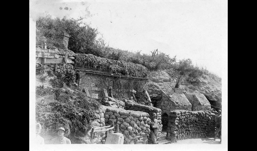 Le Poste de Commandement Foulon à Oulches (Aisne) en juillet 1917.