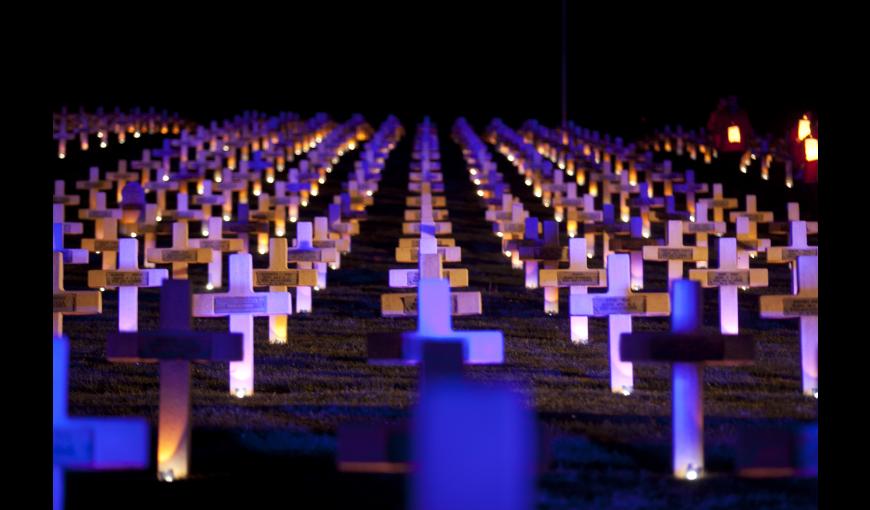 Illumination du cimetière de Craonnelle le 16 avril 2017