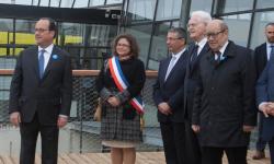 Inauguration de l'oeuvre de Haïm Kern par François Hollande à la Caverne du Dragon, 16 avril 2017