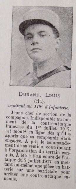Durand Louis Henri Mathurin, citation et portrait
