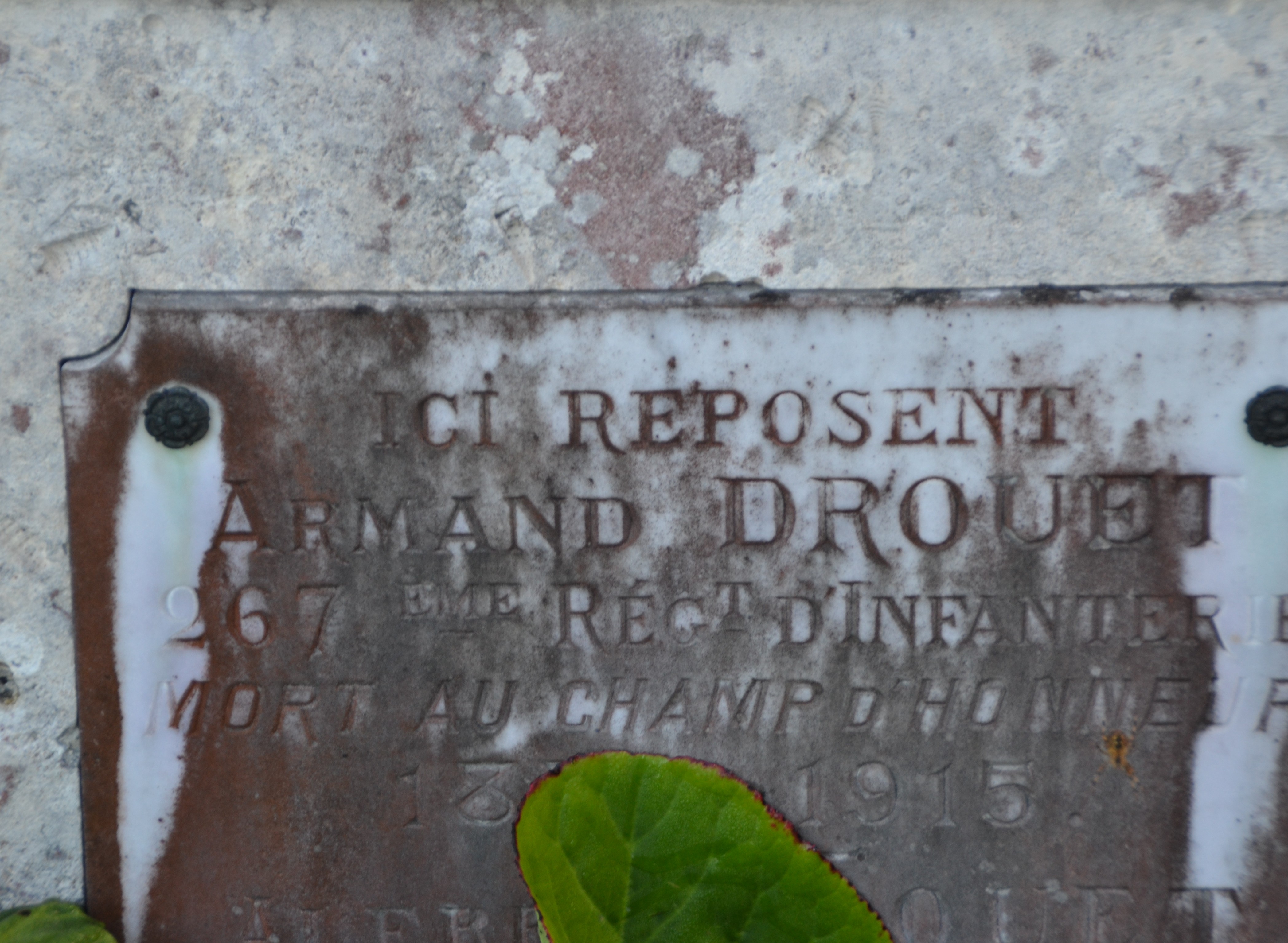 Drouet Jules Armand Édouard sépulture à Mercin et Vaux (02)