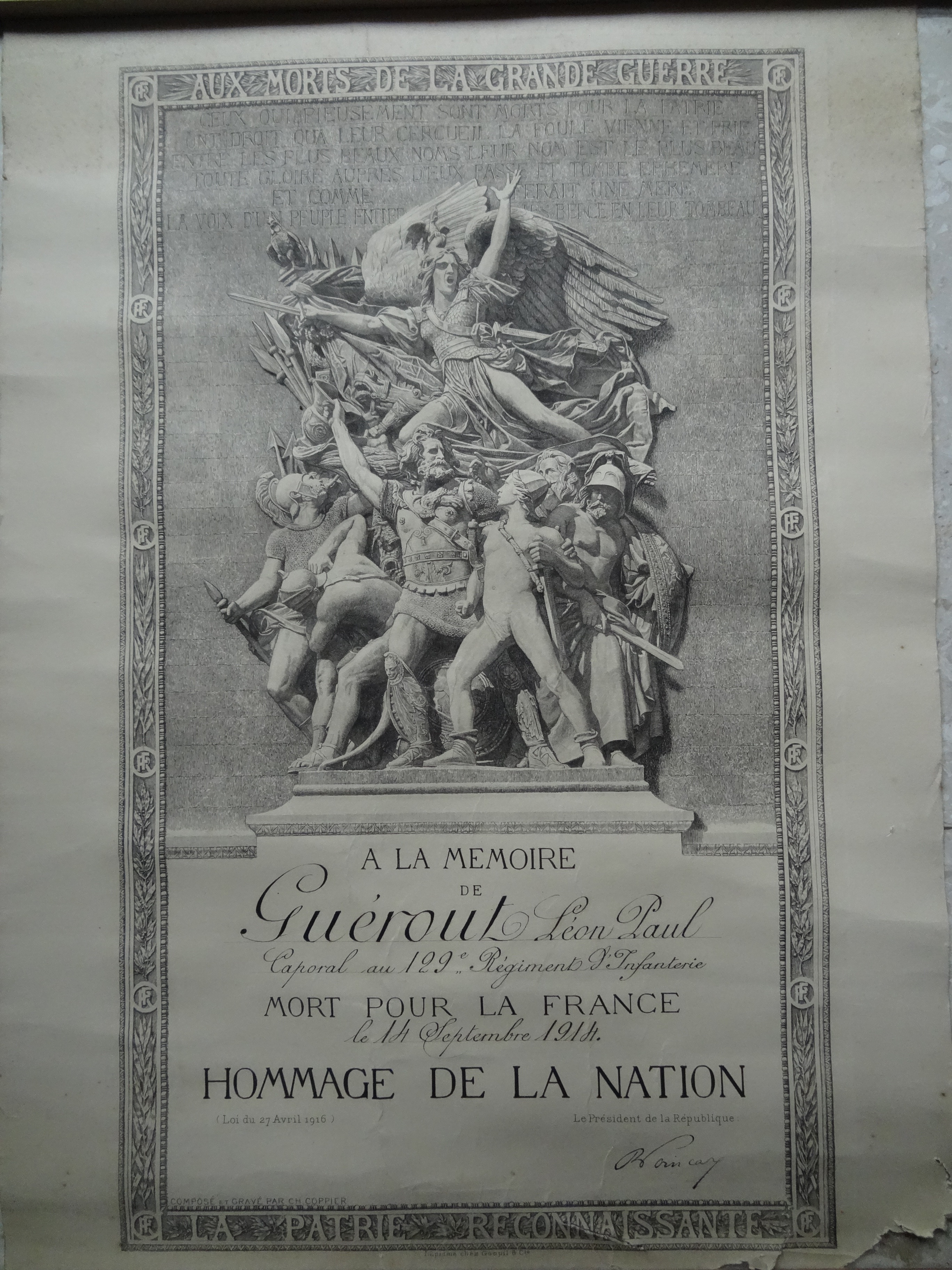 Hommage de la Nation, GUEROUT Paul