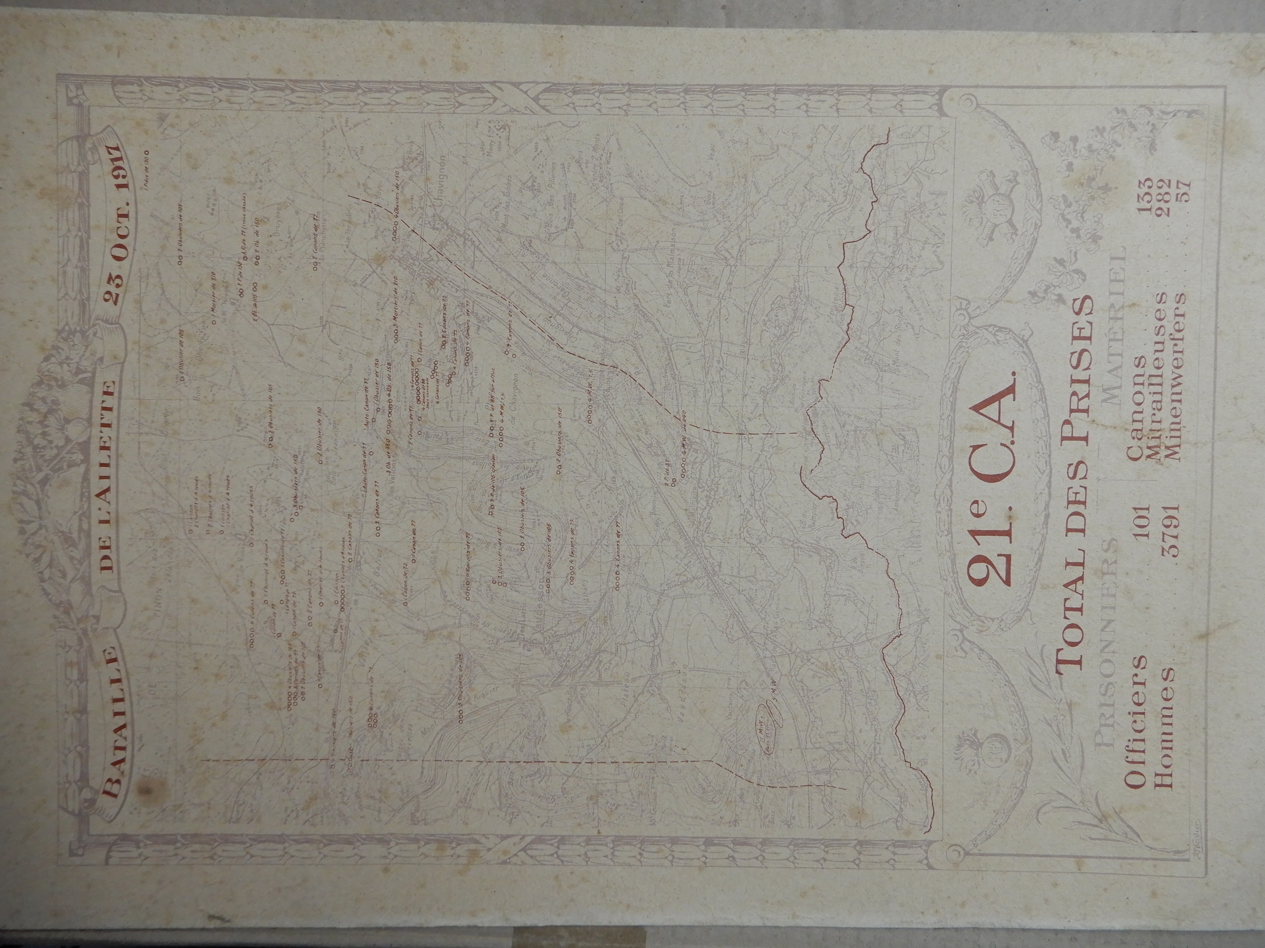 Bataille de l'ailette 23 Oct. 1917 - Total des prises