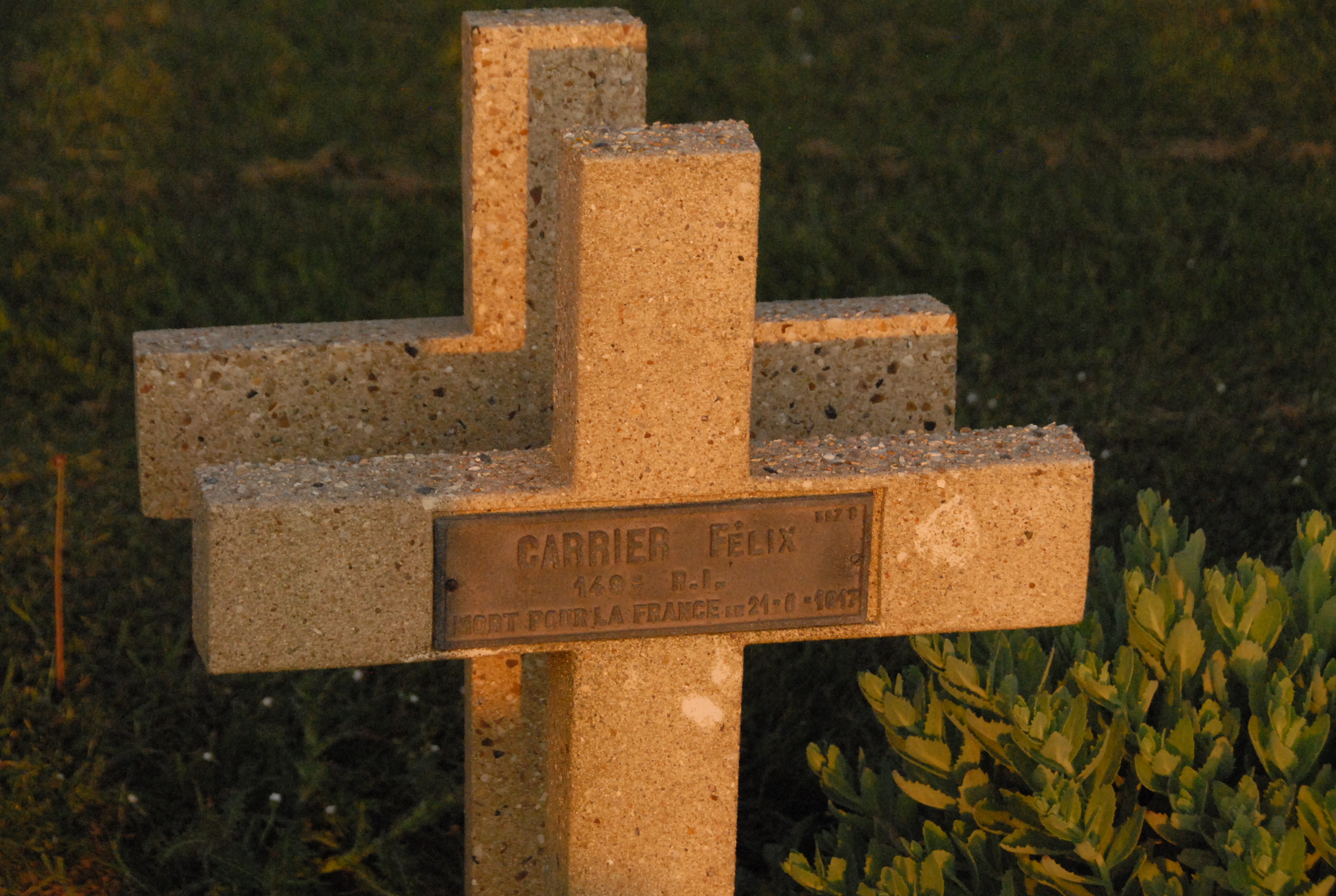 Sépulture soldat CARRIER Félix Edmond