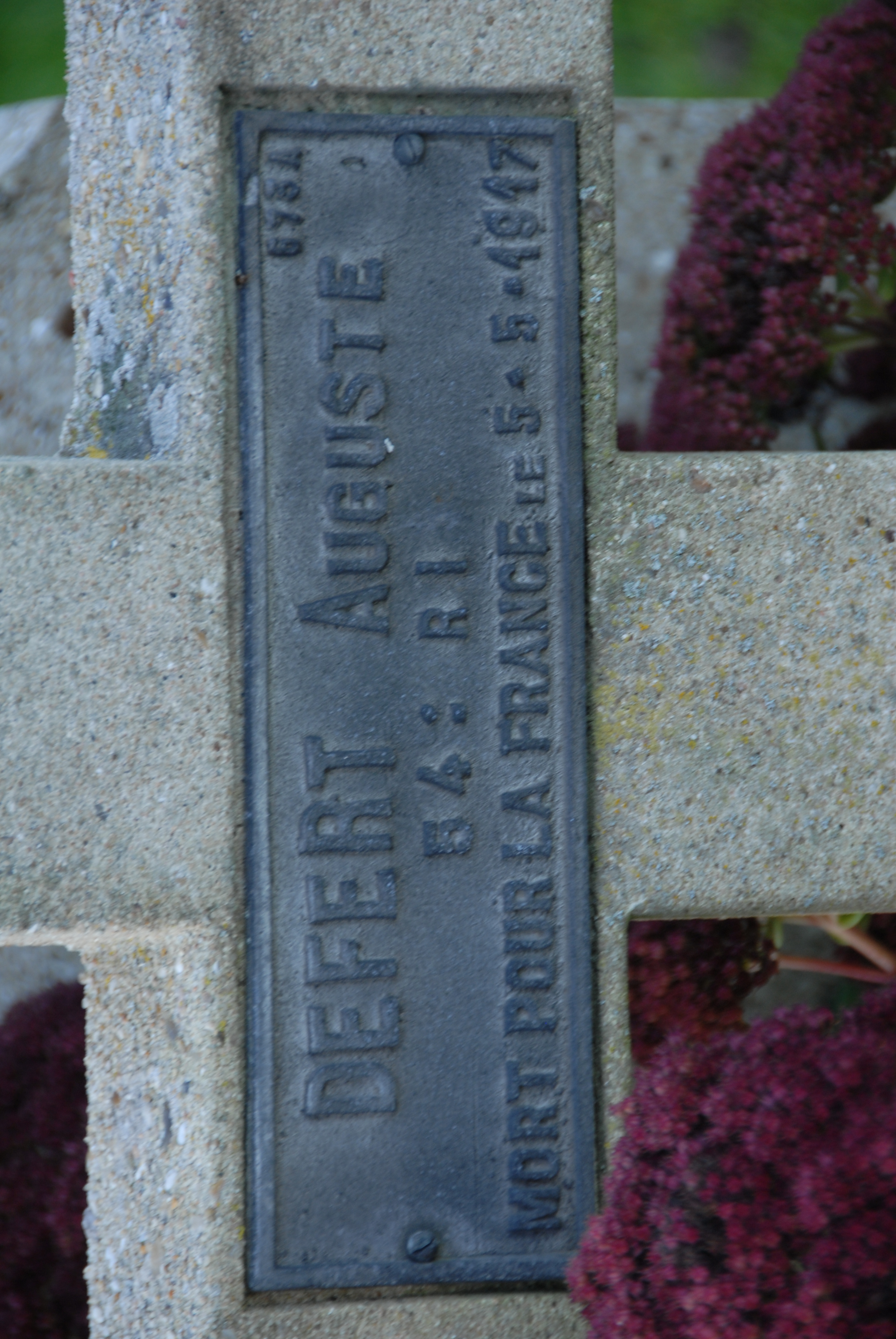 Sépulture DEFERT Auguste Lazare