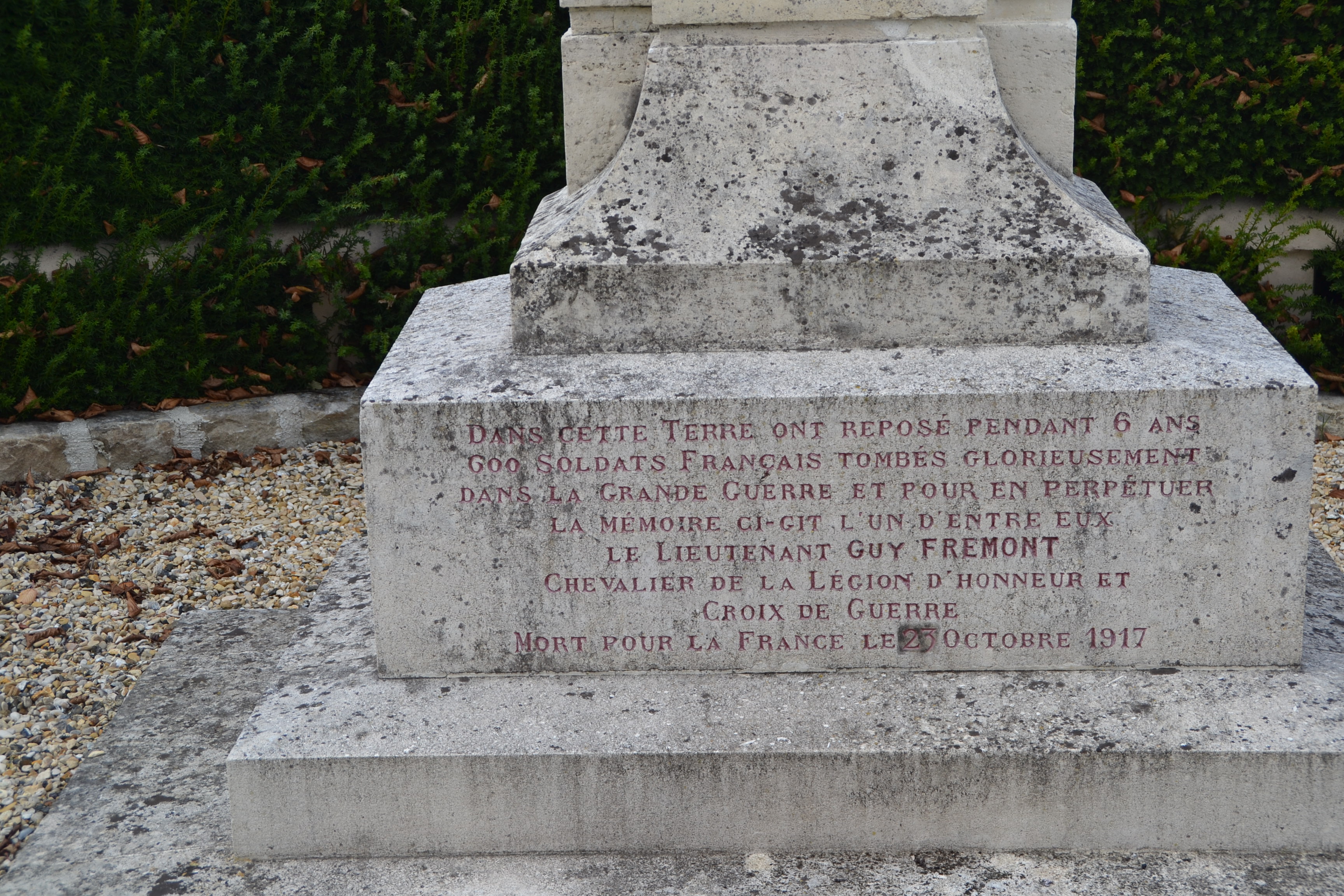 Frémont Guy Edouard sépulture à Margival (Aisne)
