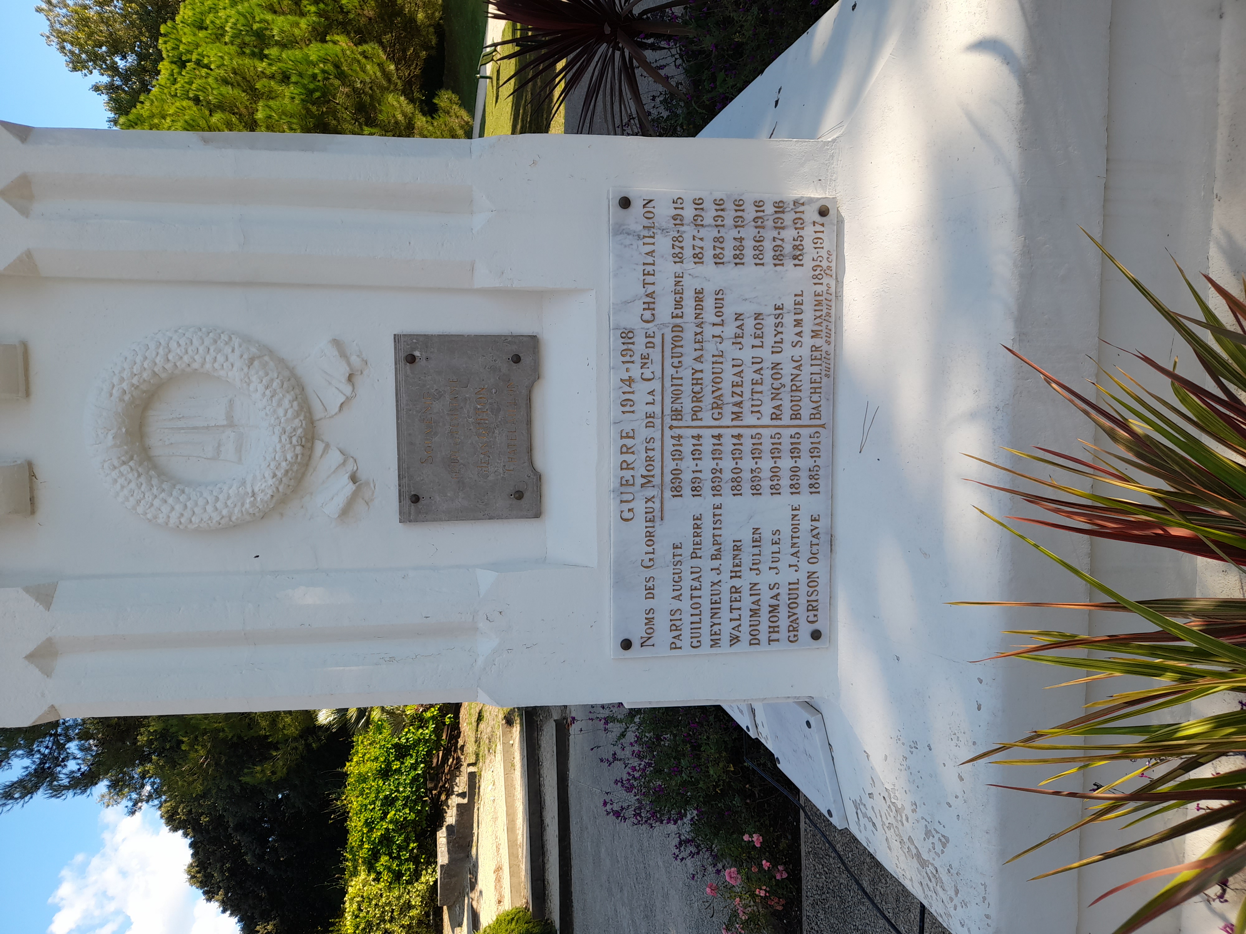 Monument aux Morts Châtelaillon Plage face 3 (Charente Inférieure)