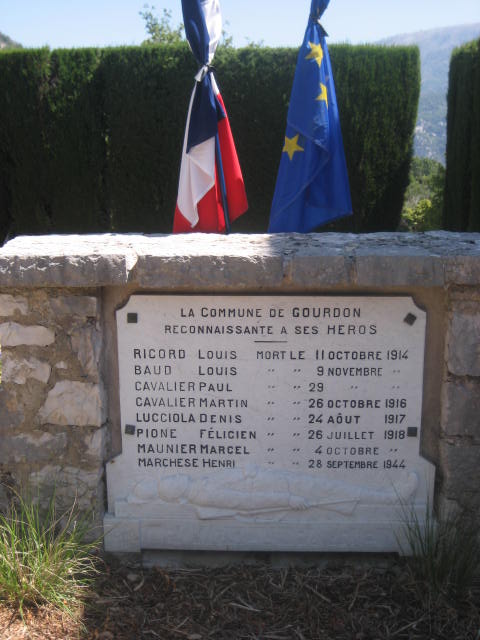 Lucciola Jean Denis Honoré monuments aux Morts de Gourdon (06)