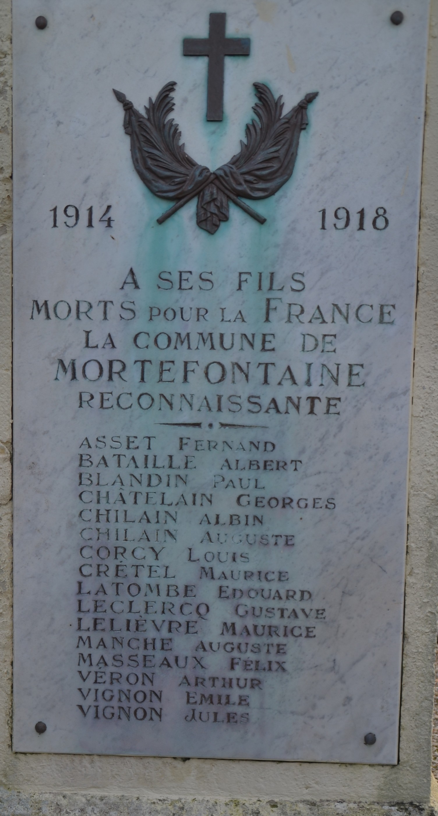Monument aux Morts Mortefontaine (Aisne)