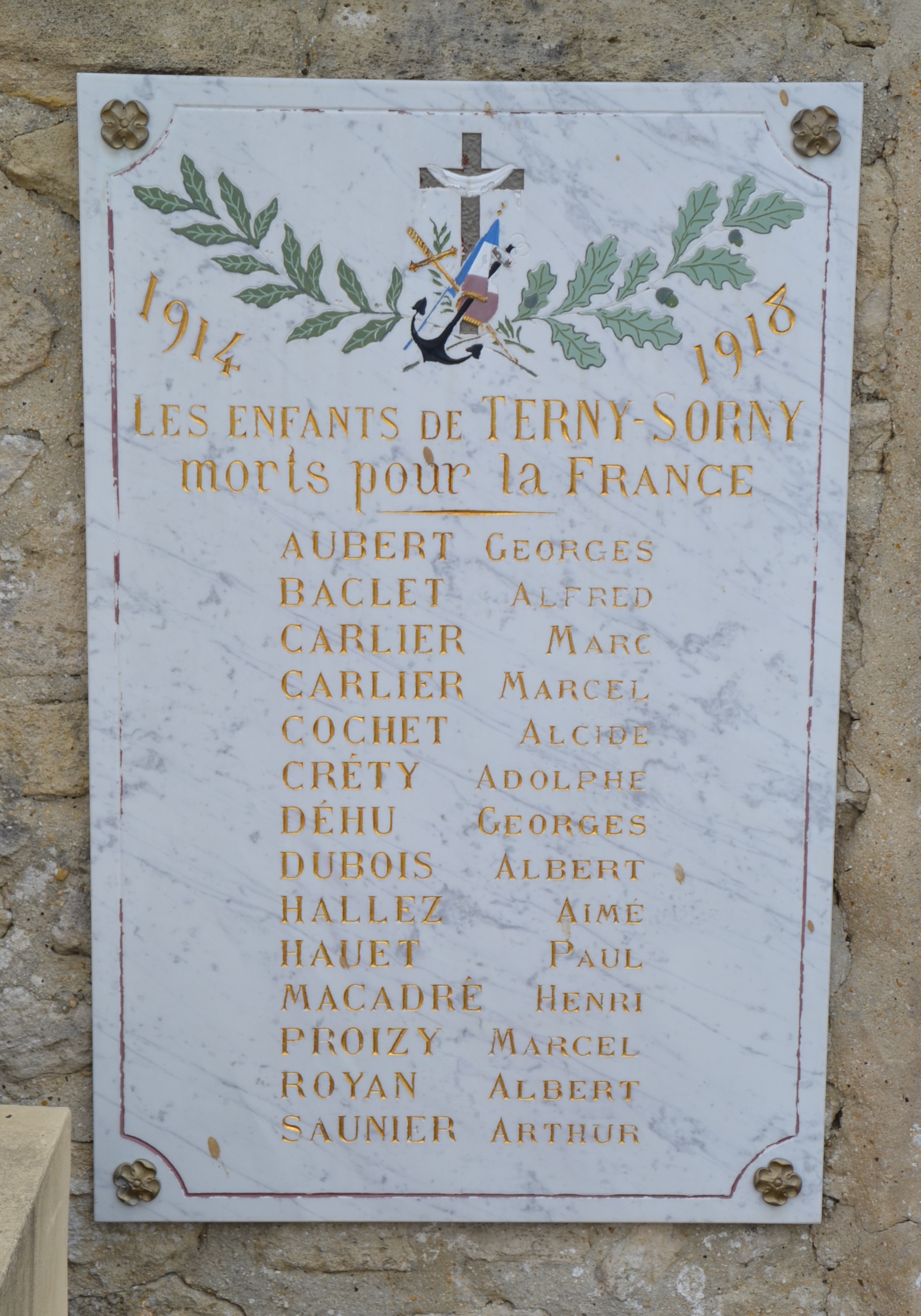 Monument aux Morts du cimetière de Terny Sorny (Aisne)