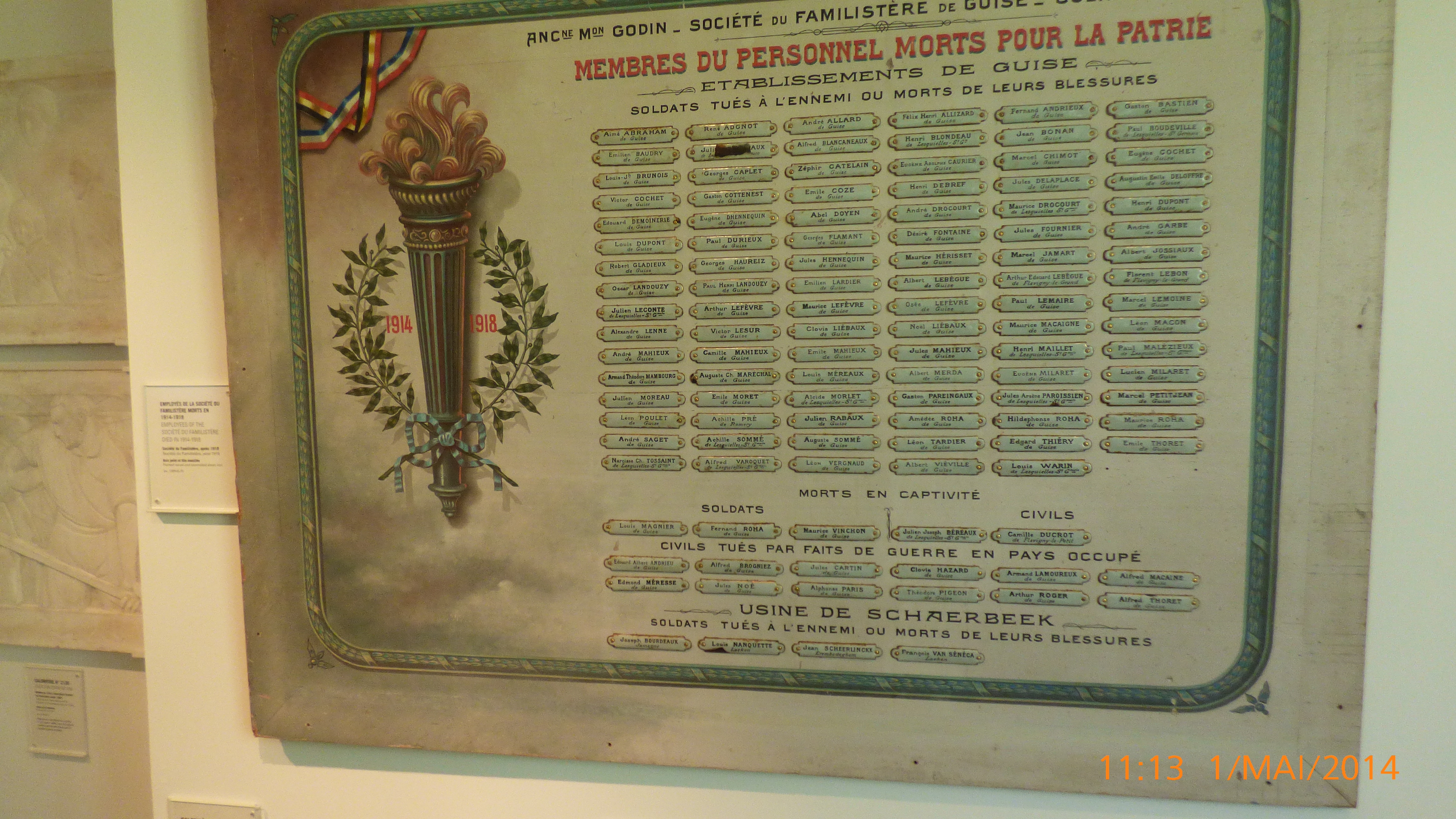 Plaque commémorative Familistère de Guise (Aisne)