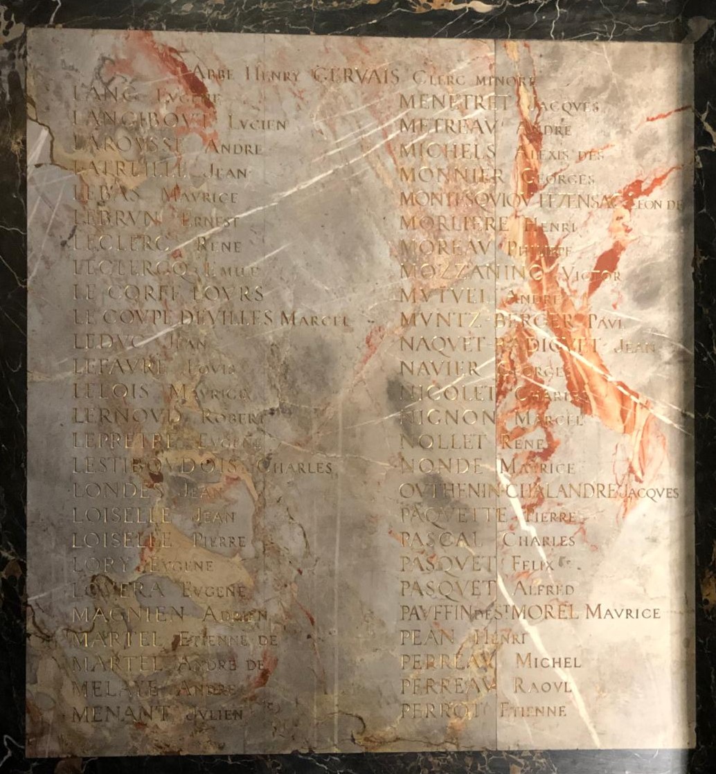 Plaque commémorative église de la Madeleine Paris 8 (Seine)