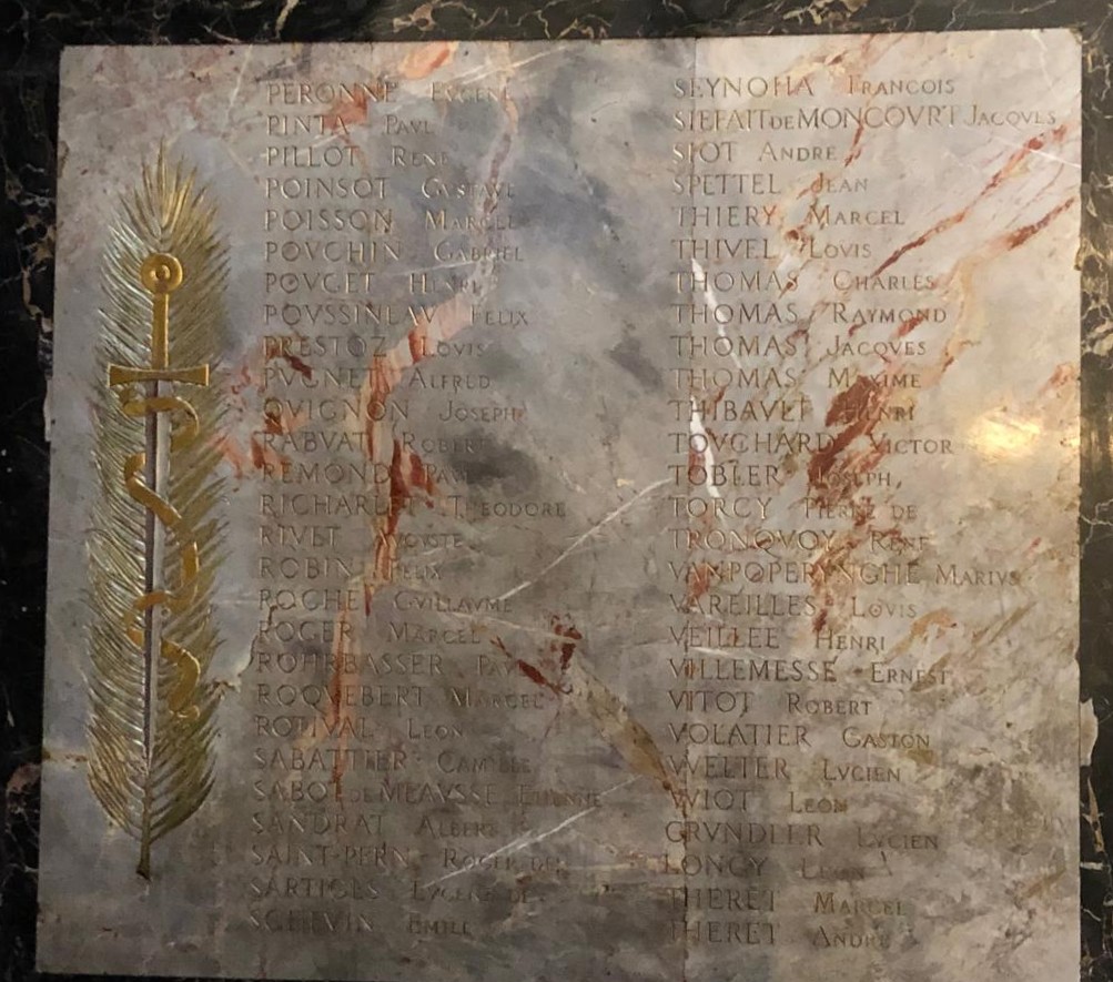 Plaque commémorative église de la Madeleine Paris 8 (Seine)