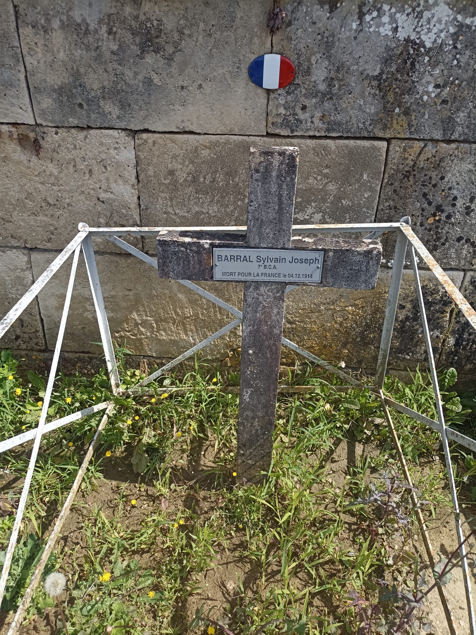 Barral Sylvain Joseph sépulture à Septmonts (Aisne)