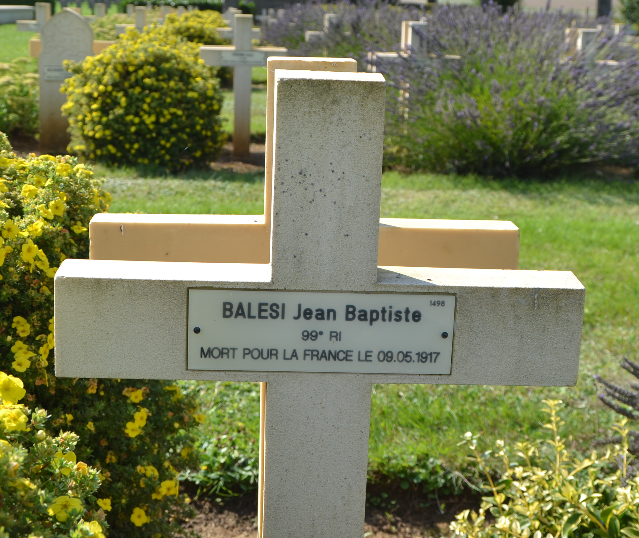 Balesi Jean Baptiste sépulture à Cerny en Laonnois (Aisne)
