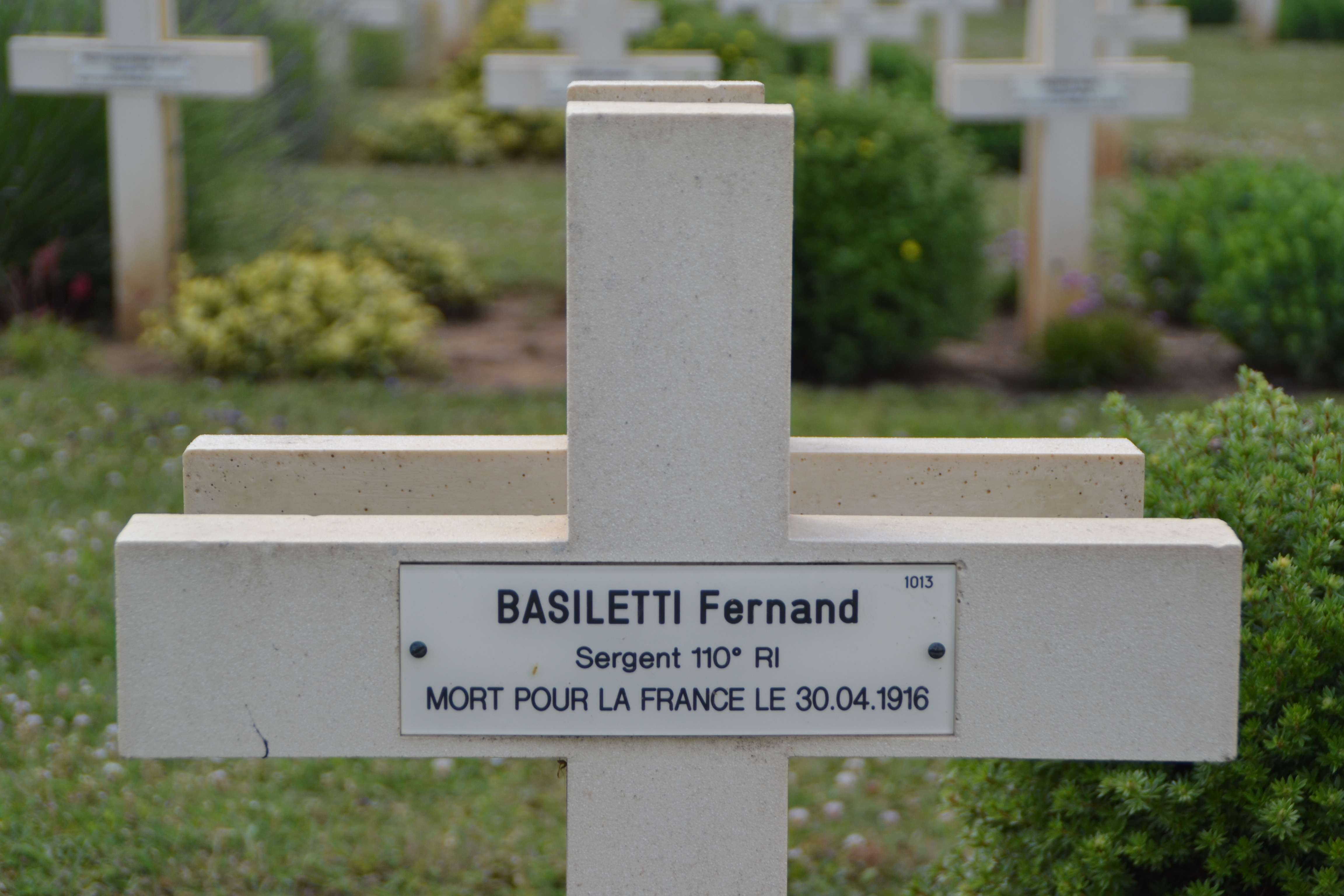 Basiletti Fernand Jean sépulture à Cerny-en-Laonnois (Aisne)