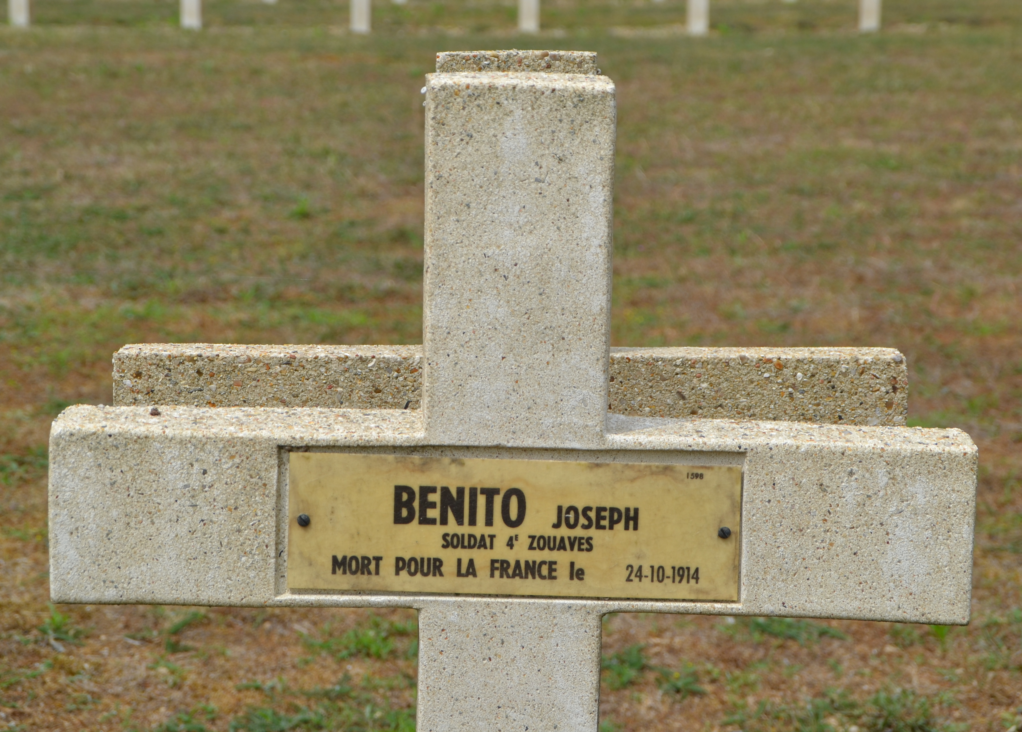 Benito Joseph sépulture à Soupir 2 (Aisne)