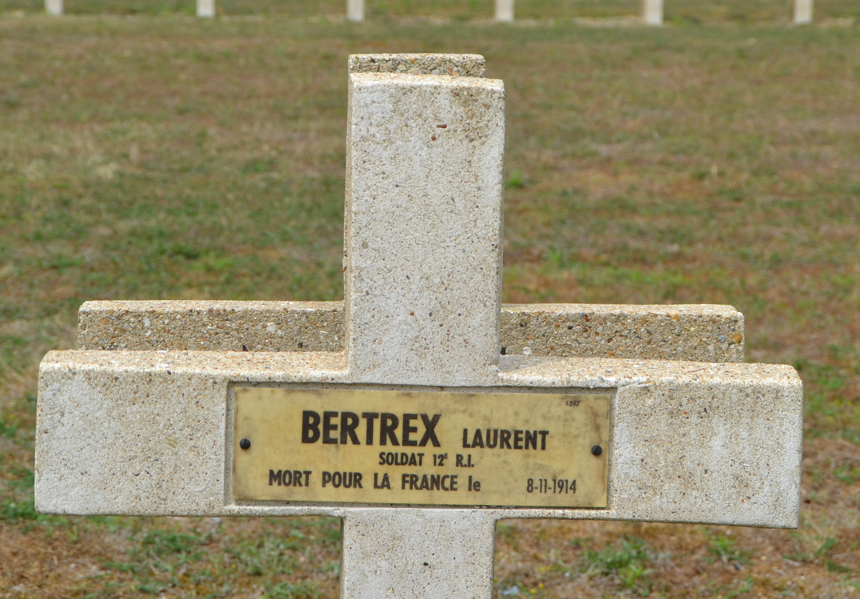 Bertrex Laurent sépulture à Soupir 2 (Aisne)