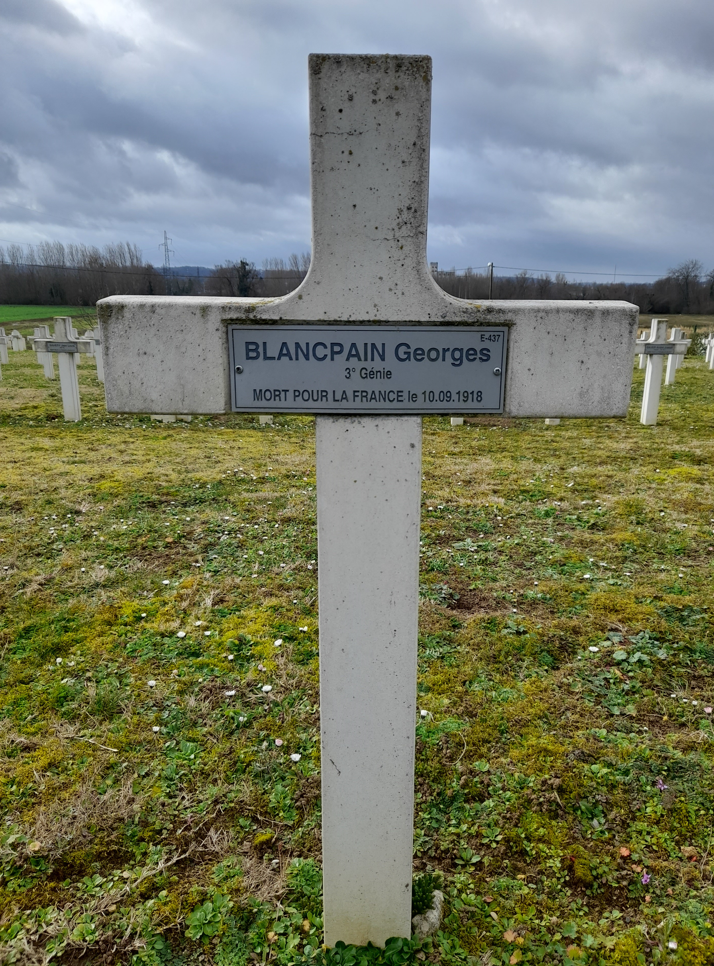 Blancpain Georges sépulture à Crouy (Aisne) Blancpain Georges sépulture à Crouy (Aisne)
