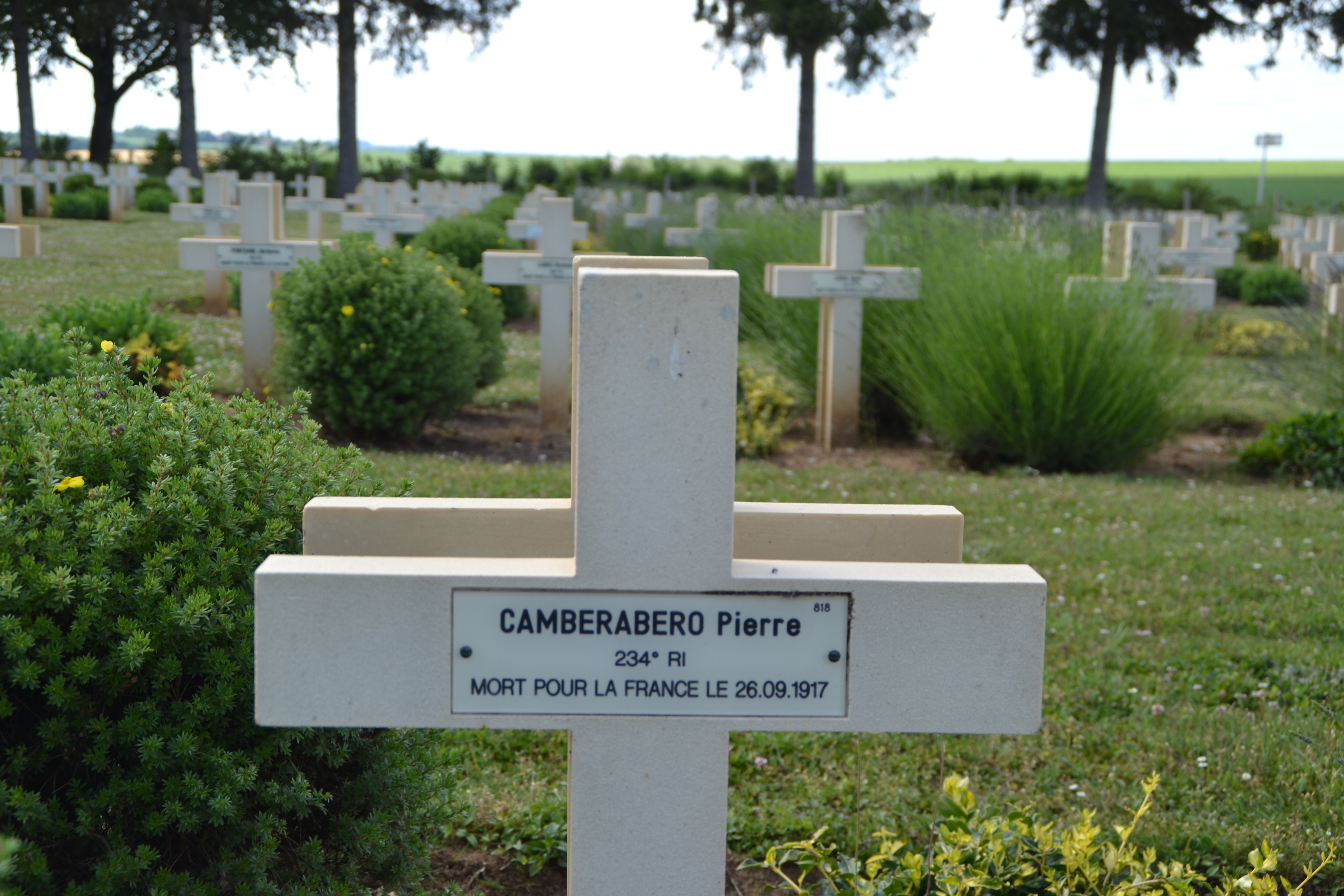 Camberabero Pierre sépulture à Cerny-en-Laonnois (Aisne)