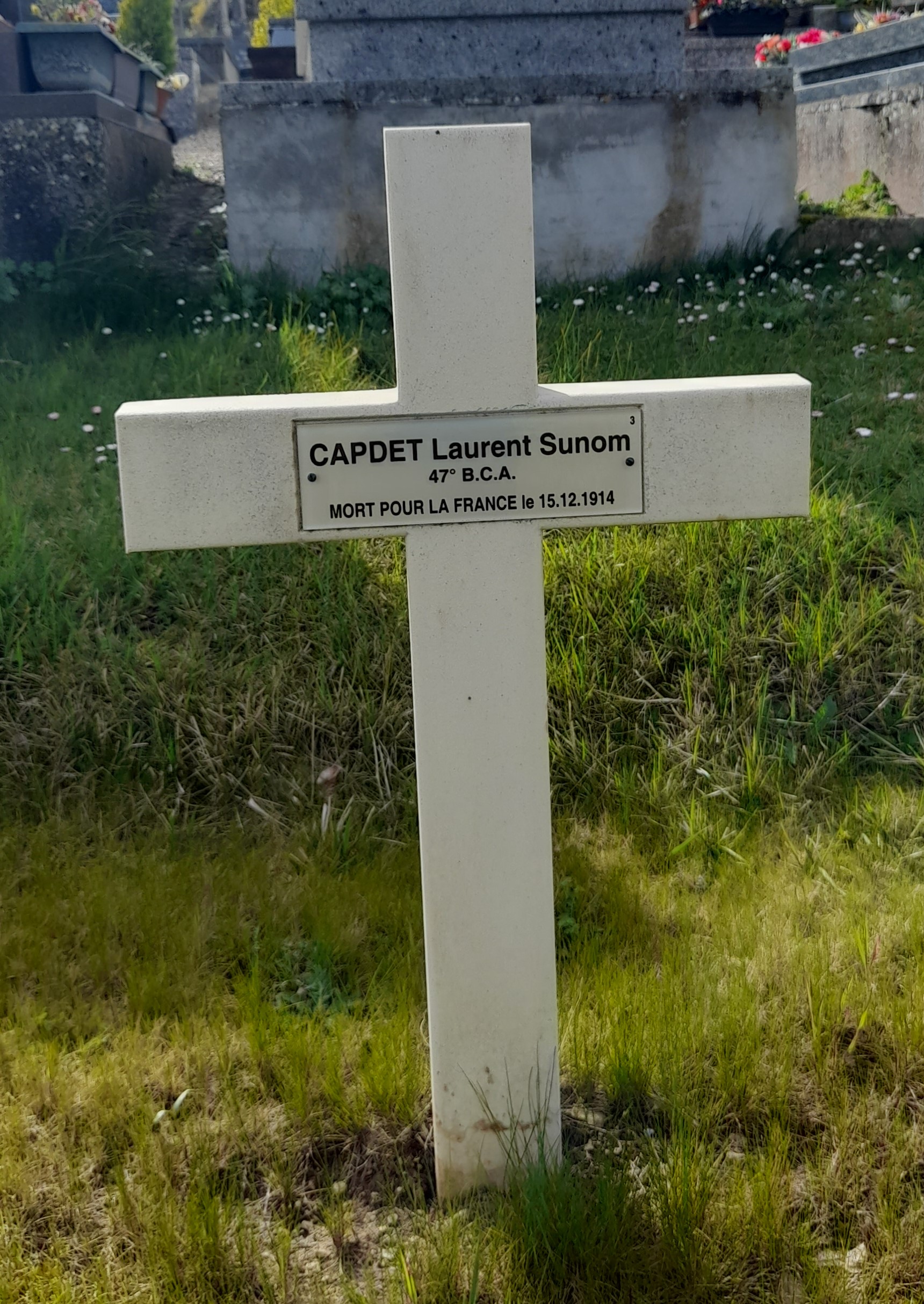 Capdet Laurent sépulture à Acy (02)