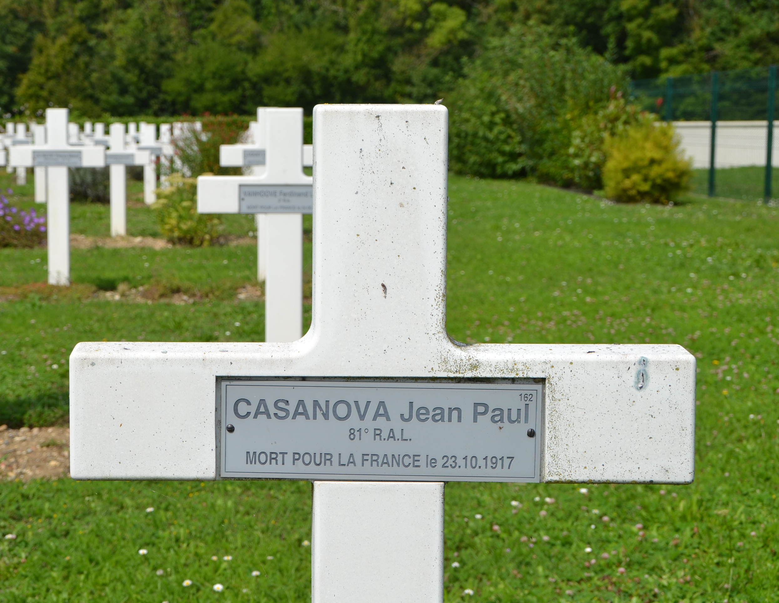 Casanova Jean Paul sépulture à Vailly sur Aisne (Aisne)