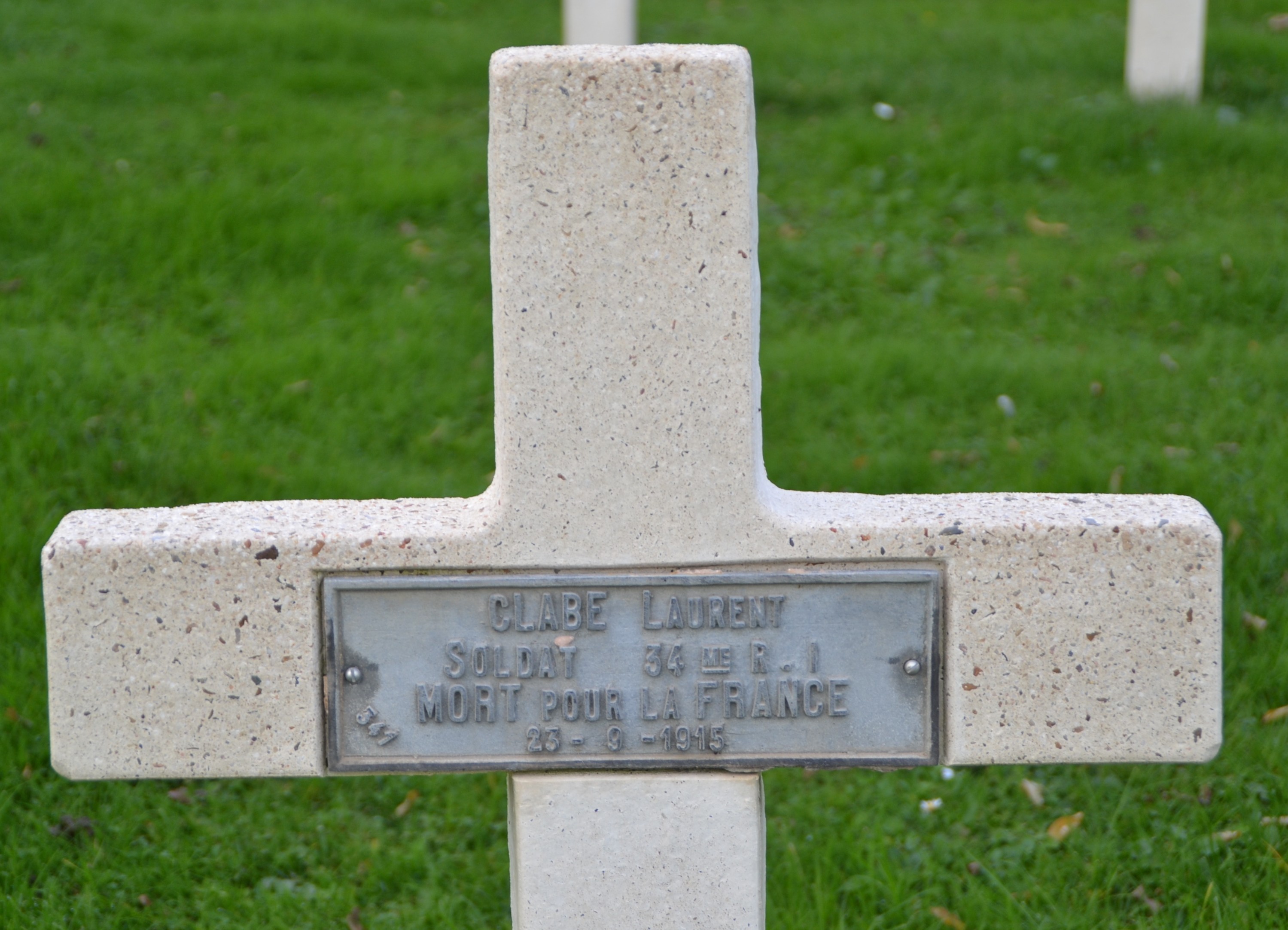 Clabé Laurent sépulture à Craonnelle (Aisne)