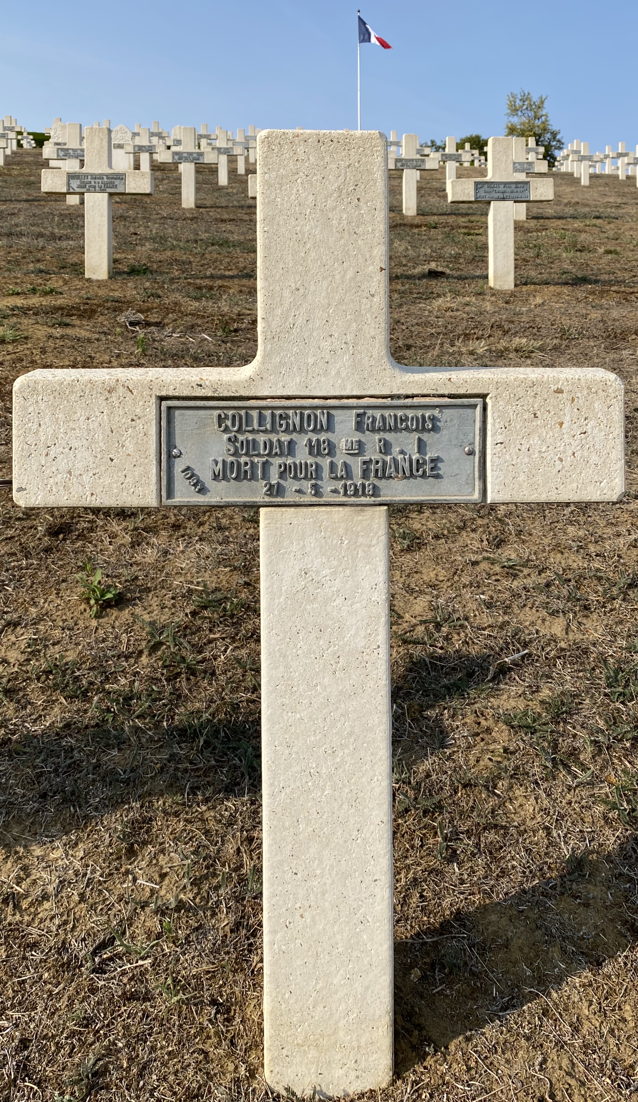 Collignon François sépulture à Craonnelle (Aisne)