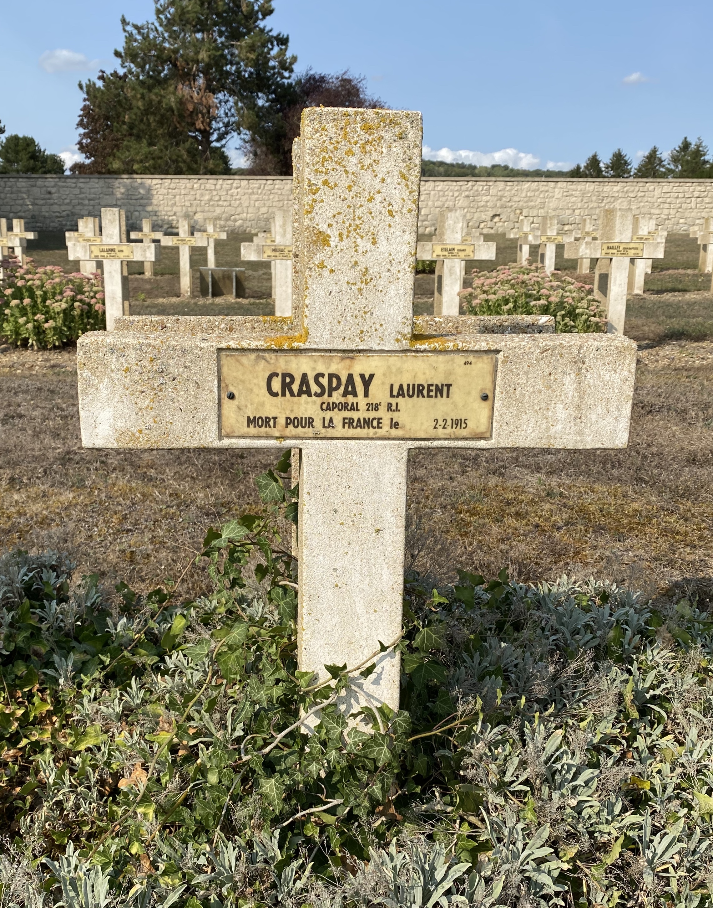 Craspay Laurent sépulture à Soupir 2 (Aisne)