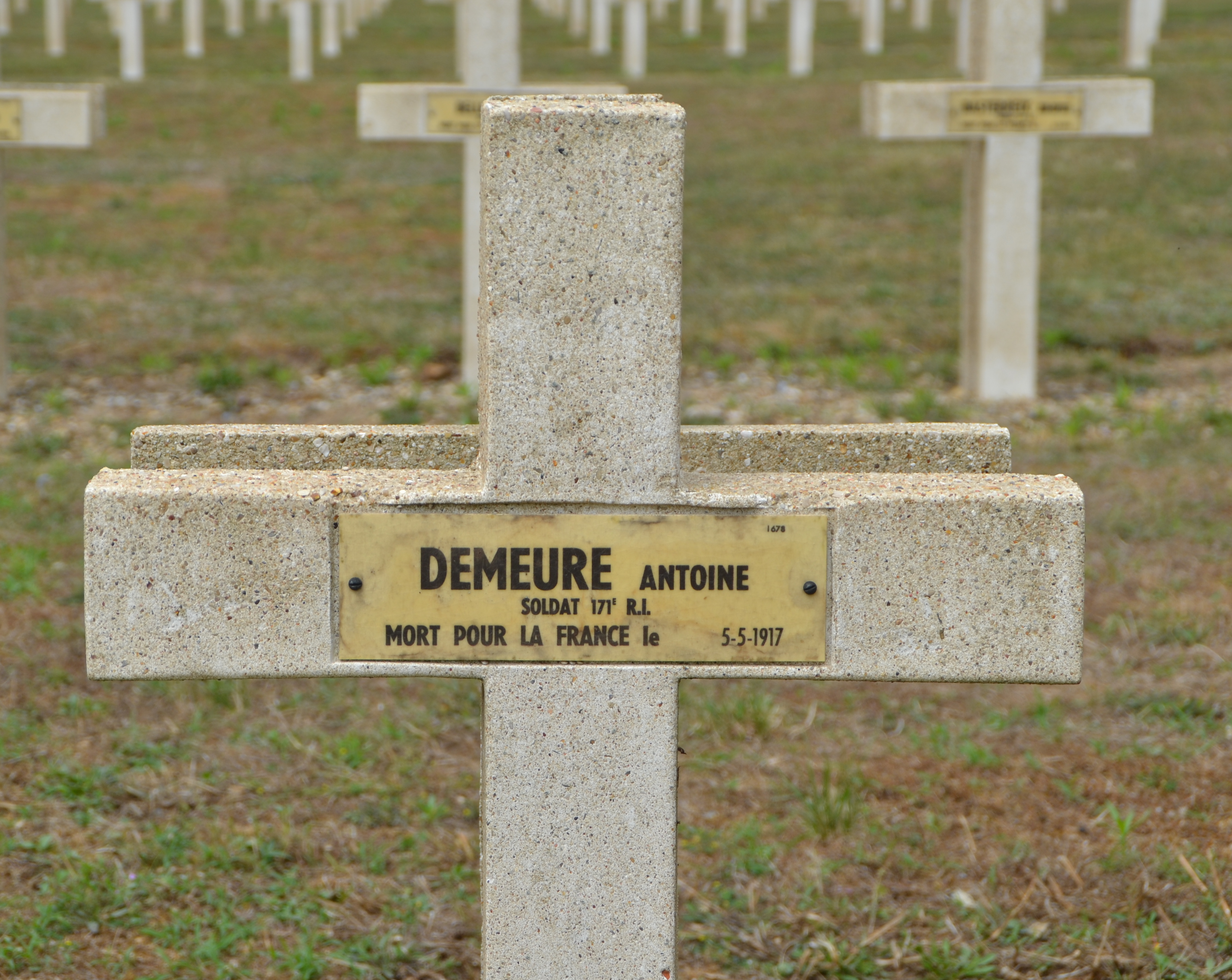 Demeure dit Vergétan Antoine Joseph sépulture à Soupir 2 (Aisne)