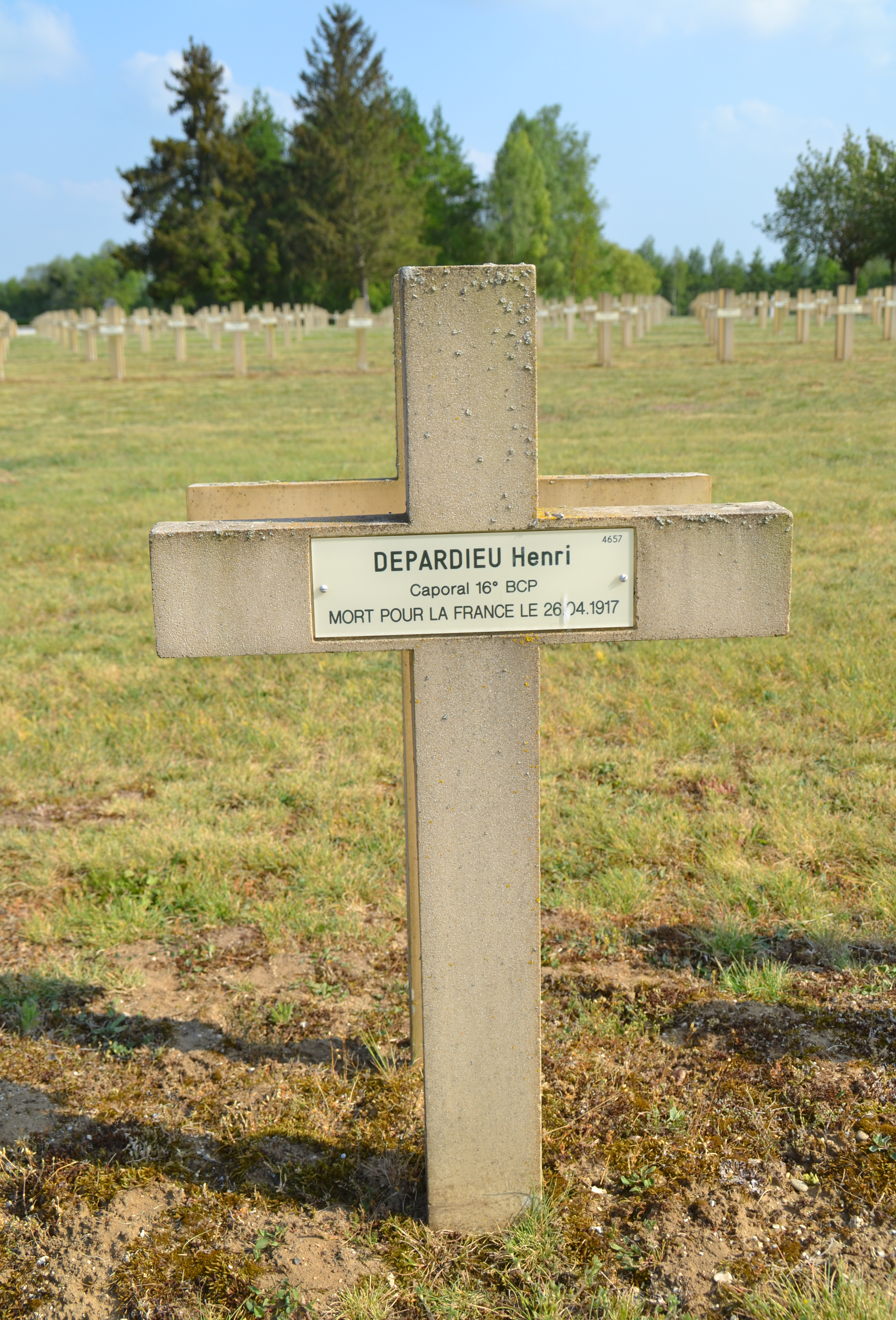 Depardieu Henri sépulture à Pontavert (Aisne)