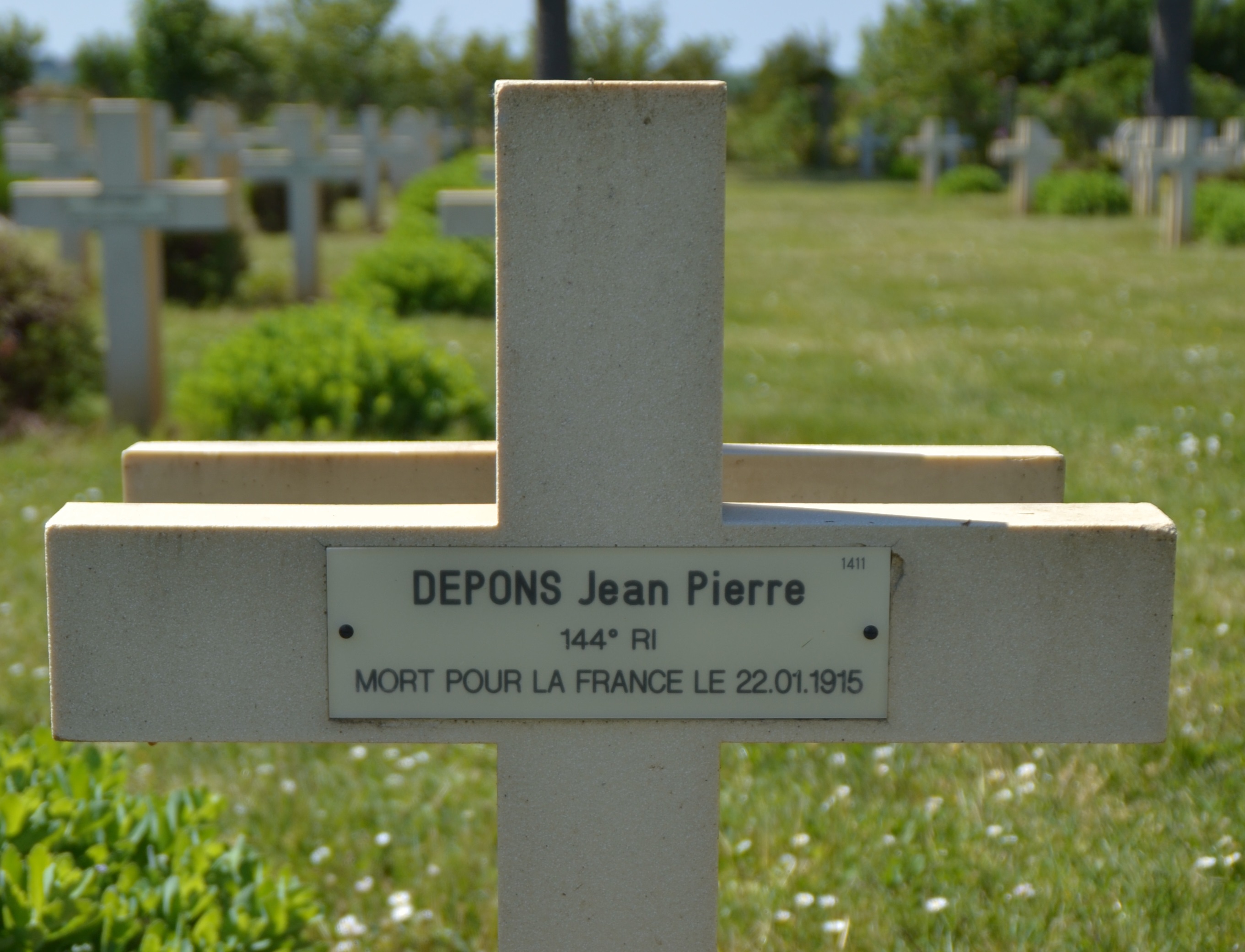 Depons Jean Pierre sépulture à Cerny en Laonnois 