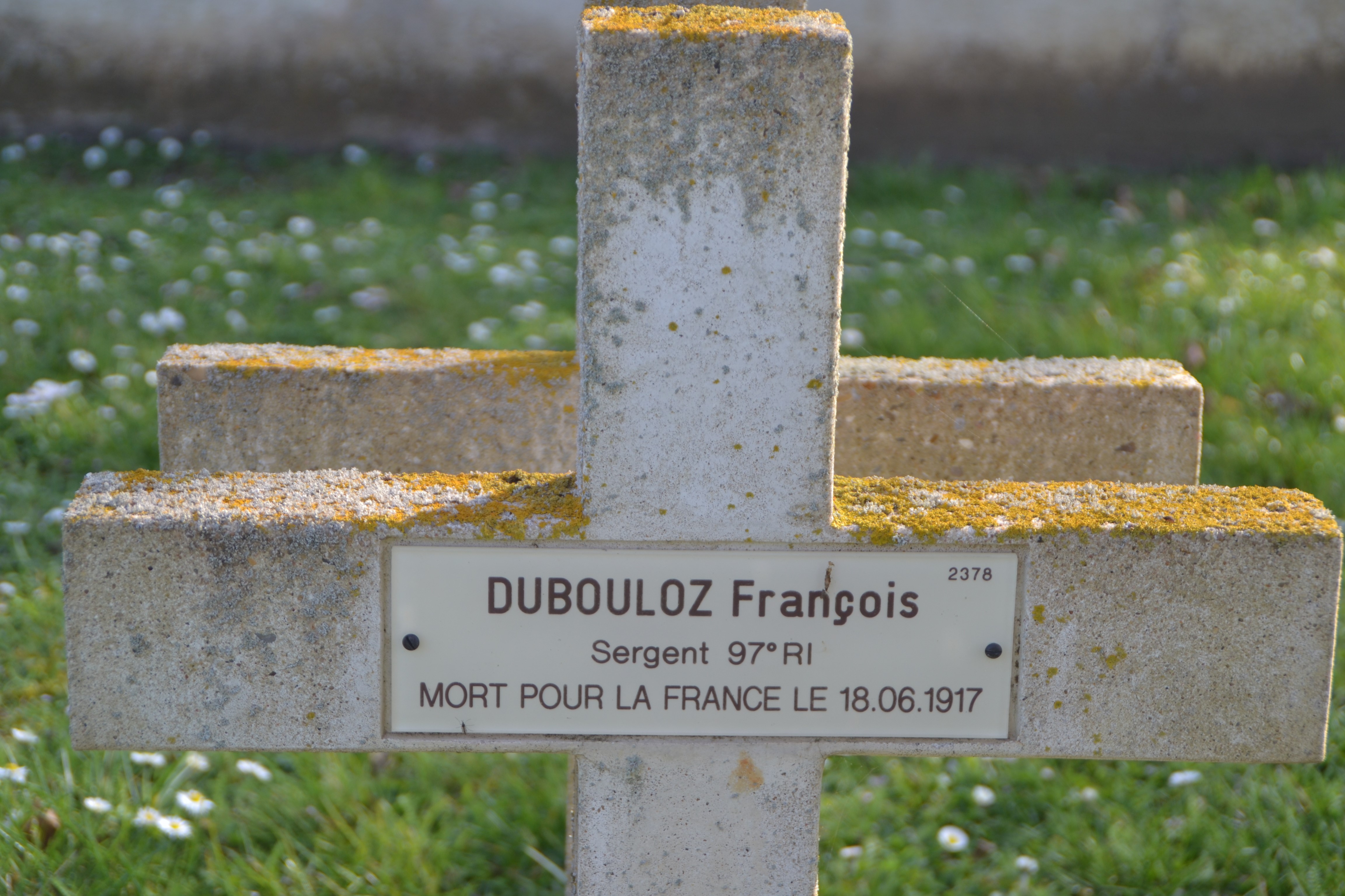 Dubouloz François Joseph sépulture à Soupir 1 (Aisne) Dubouloz François Joseph sépulture à Soupir 1 (Aisne)