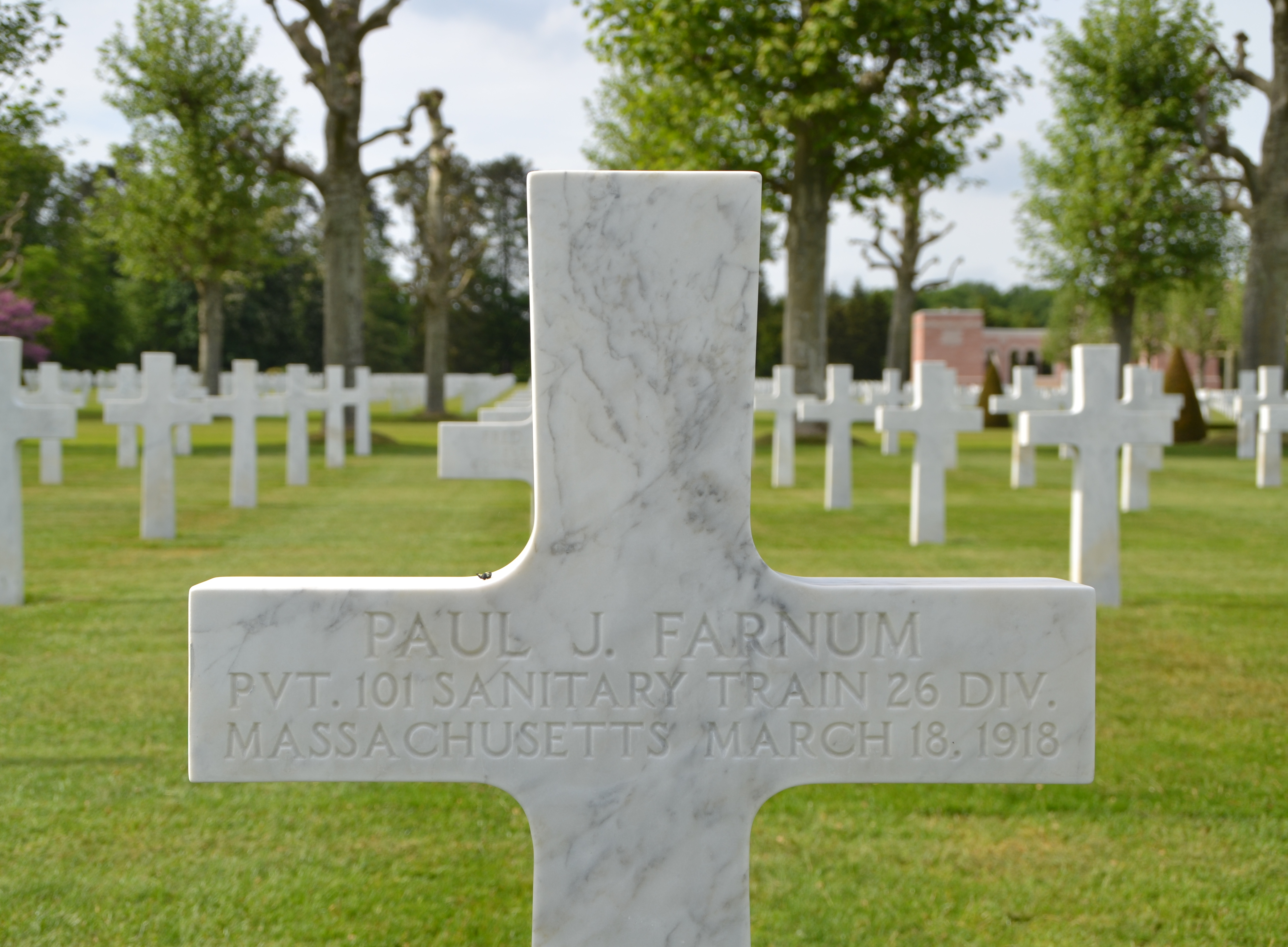Farnum Paul J sépulture à Seringes-et-Nesles (Aisne)