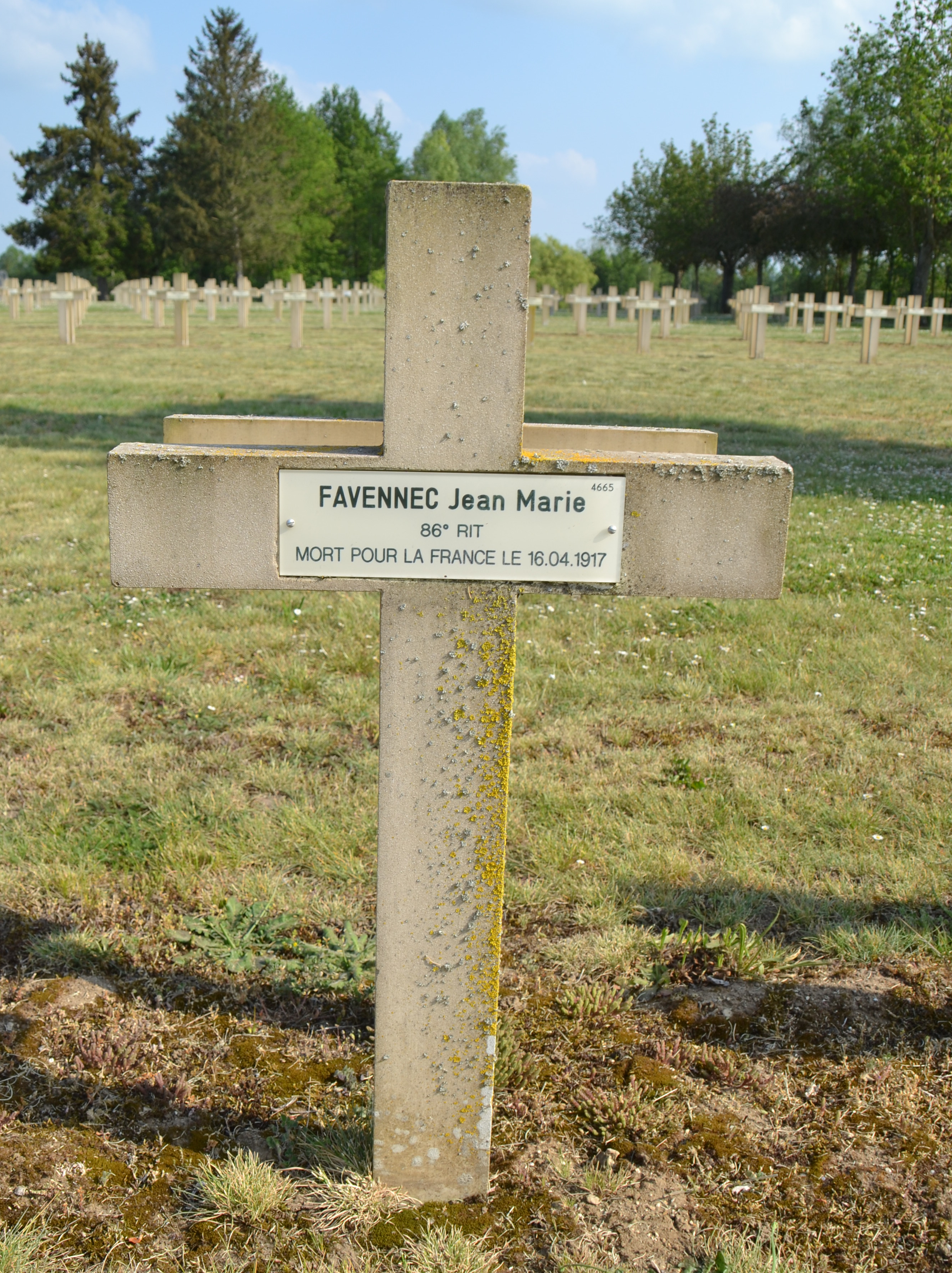 Favennec Jean Marie sépulture à Pontavert (Aisne)