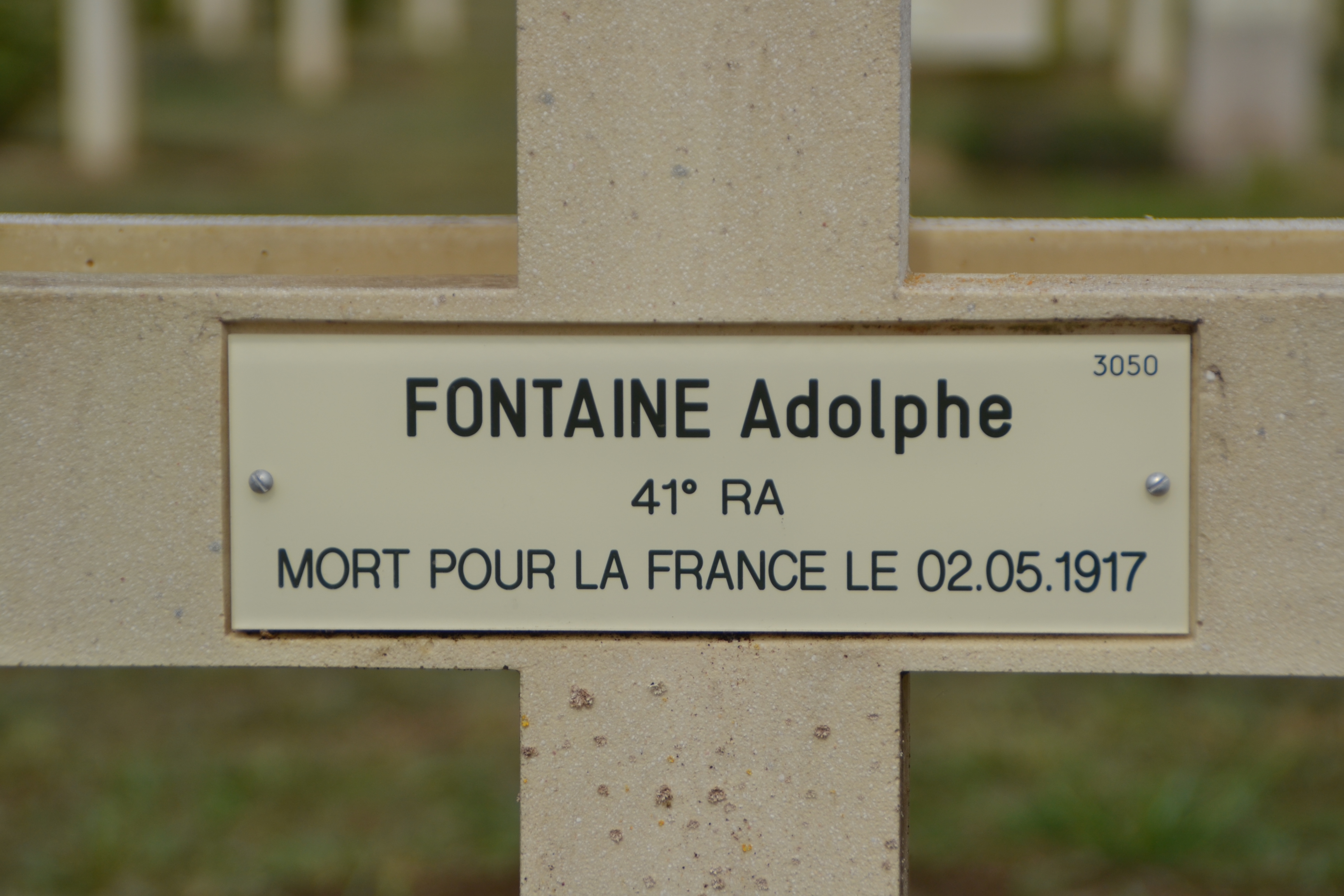 Fontaine Adolphe, sépulture à Pontavert