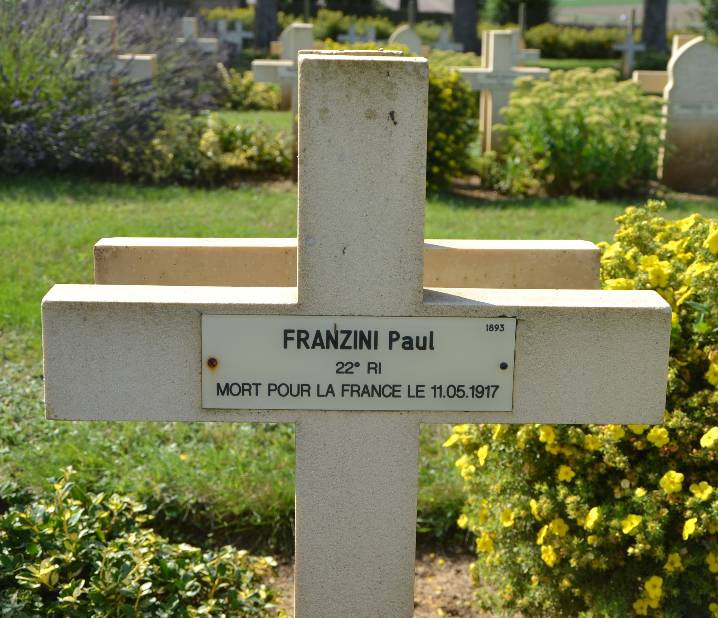 Franzini Paul sépulture à Cerny en Laonnois (Aisne)