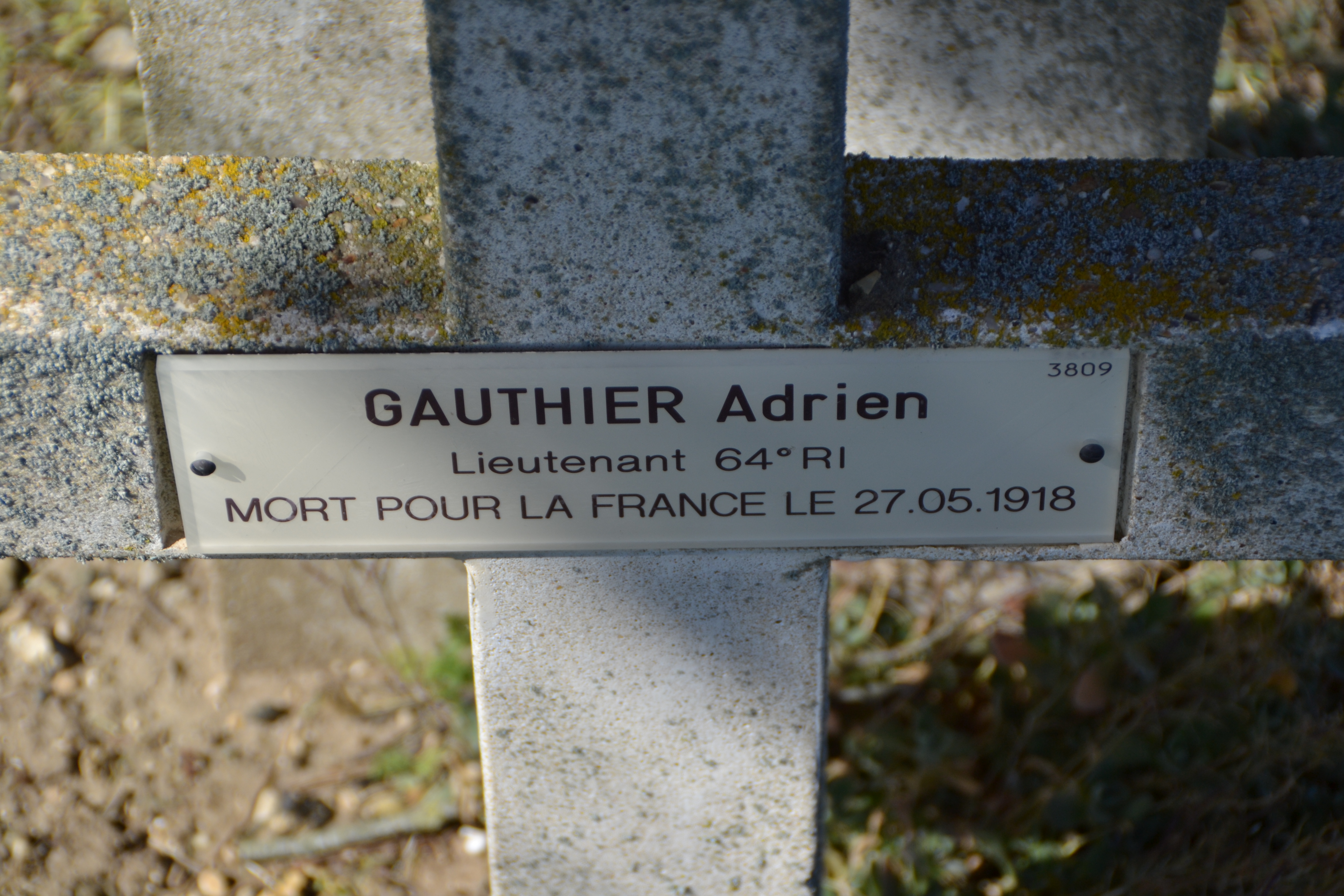 Gauthier Adrien sépulture à Soupir 1