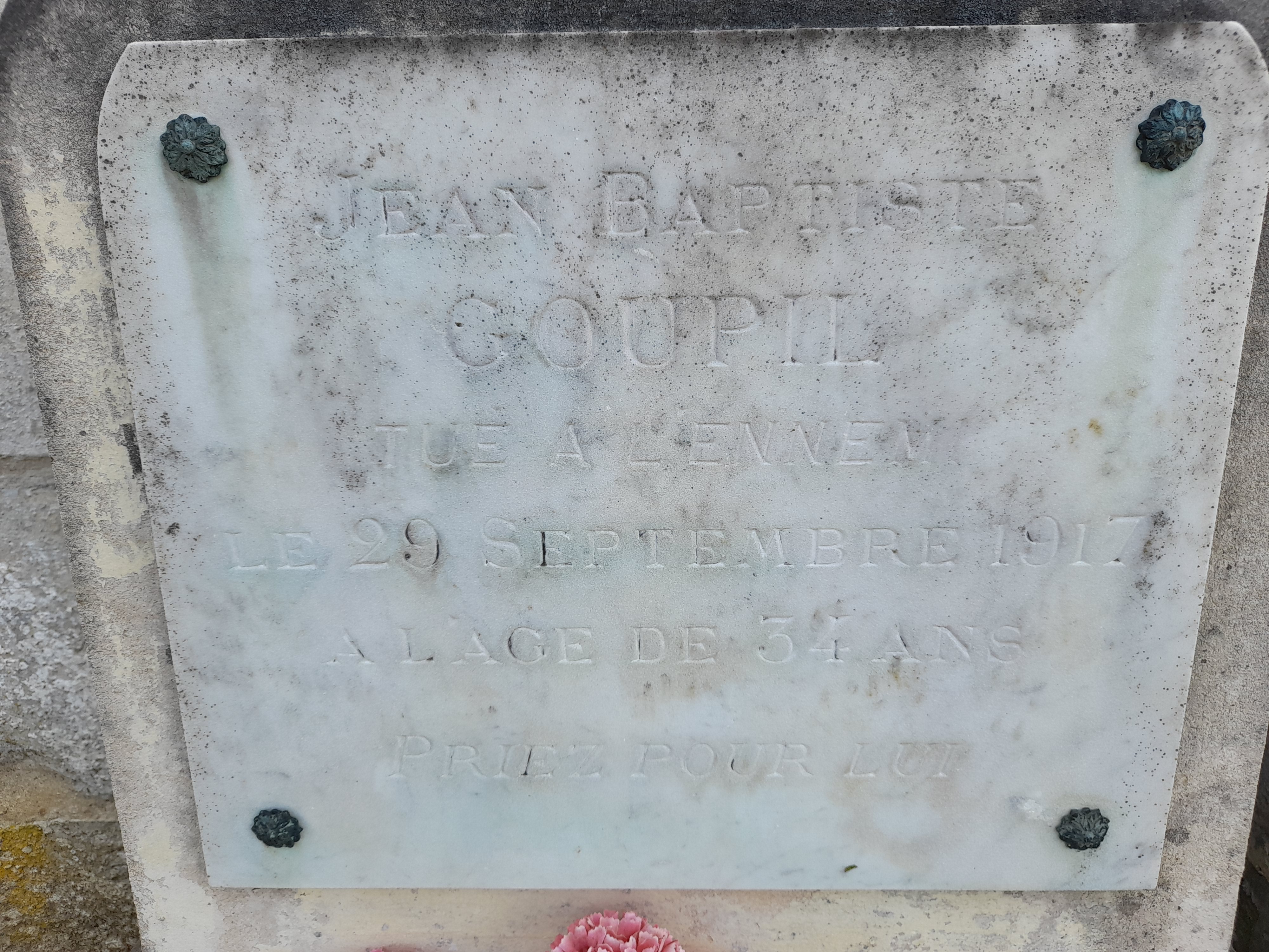 Goupil Jean Baptiste Marie sépulture à Vénizel (Aisne) mai 2021