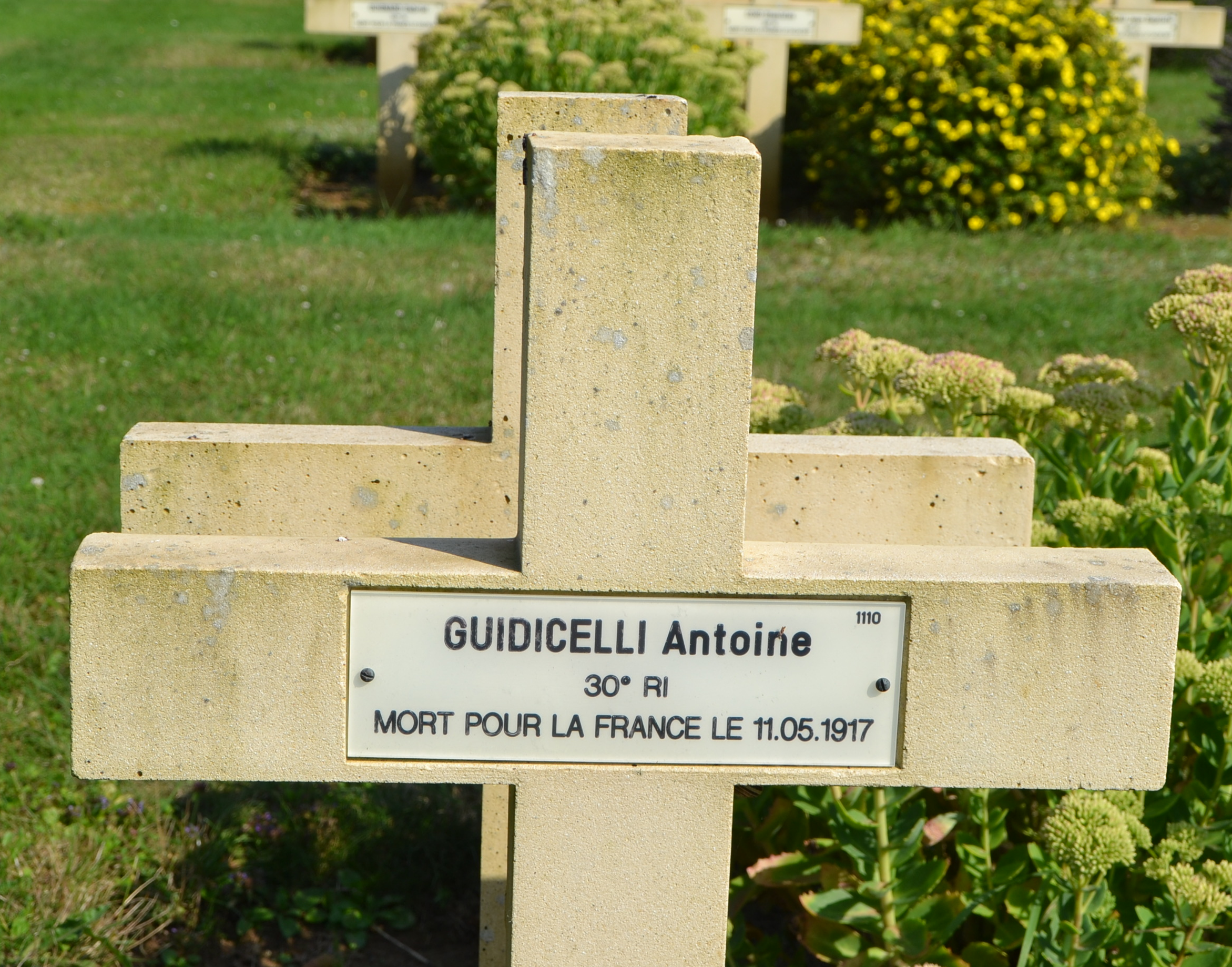 Guidicelli Antoine sépulture à Cerny en Laonnois (Aisne)
