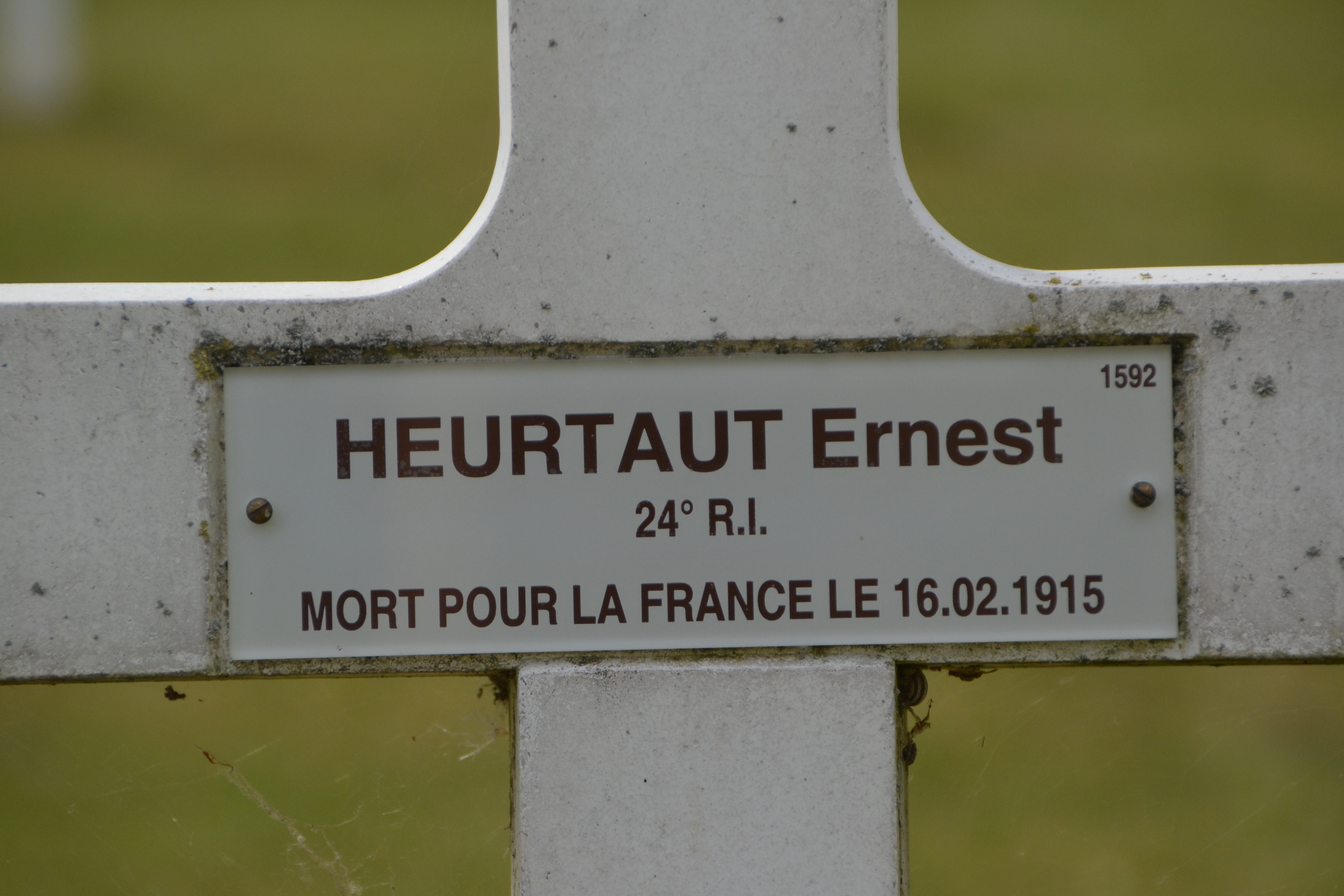 Heurtaut Ernest sépulture à Berry au Bac (Aisne)
