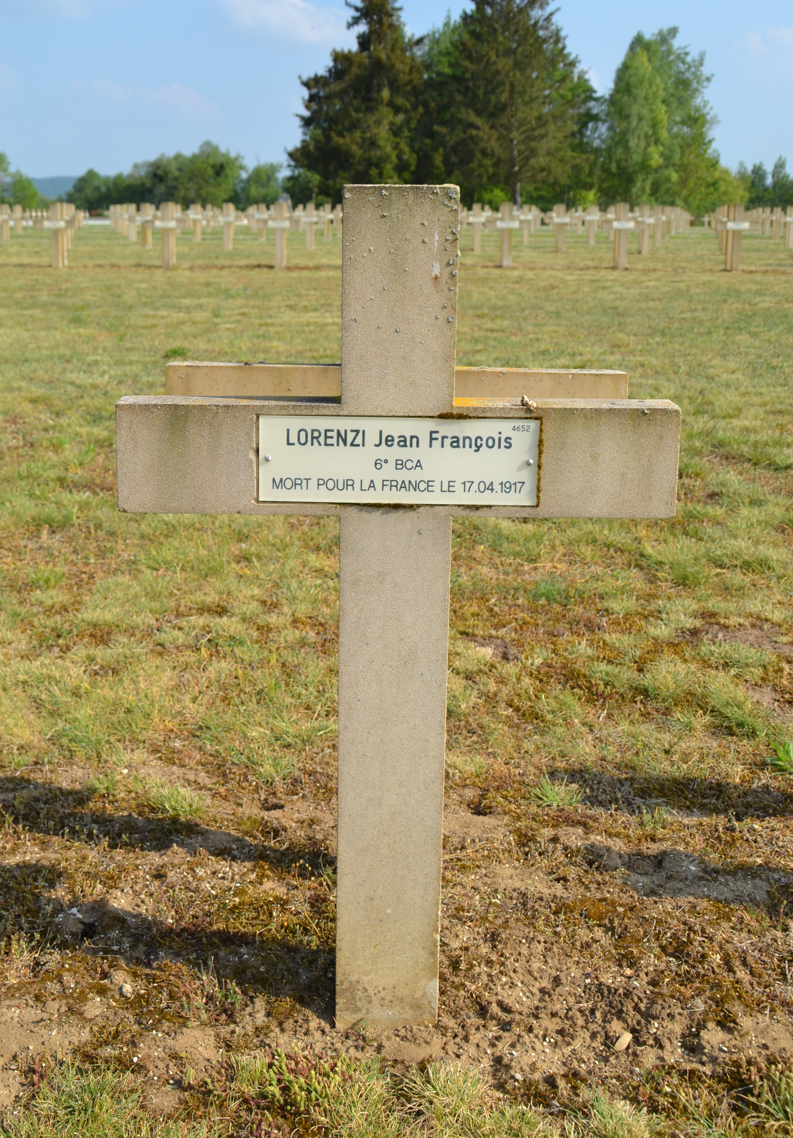 Lorenzi Jean François sépulture à Pontavert (Aisne)