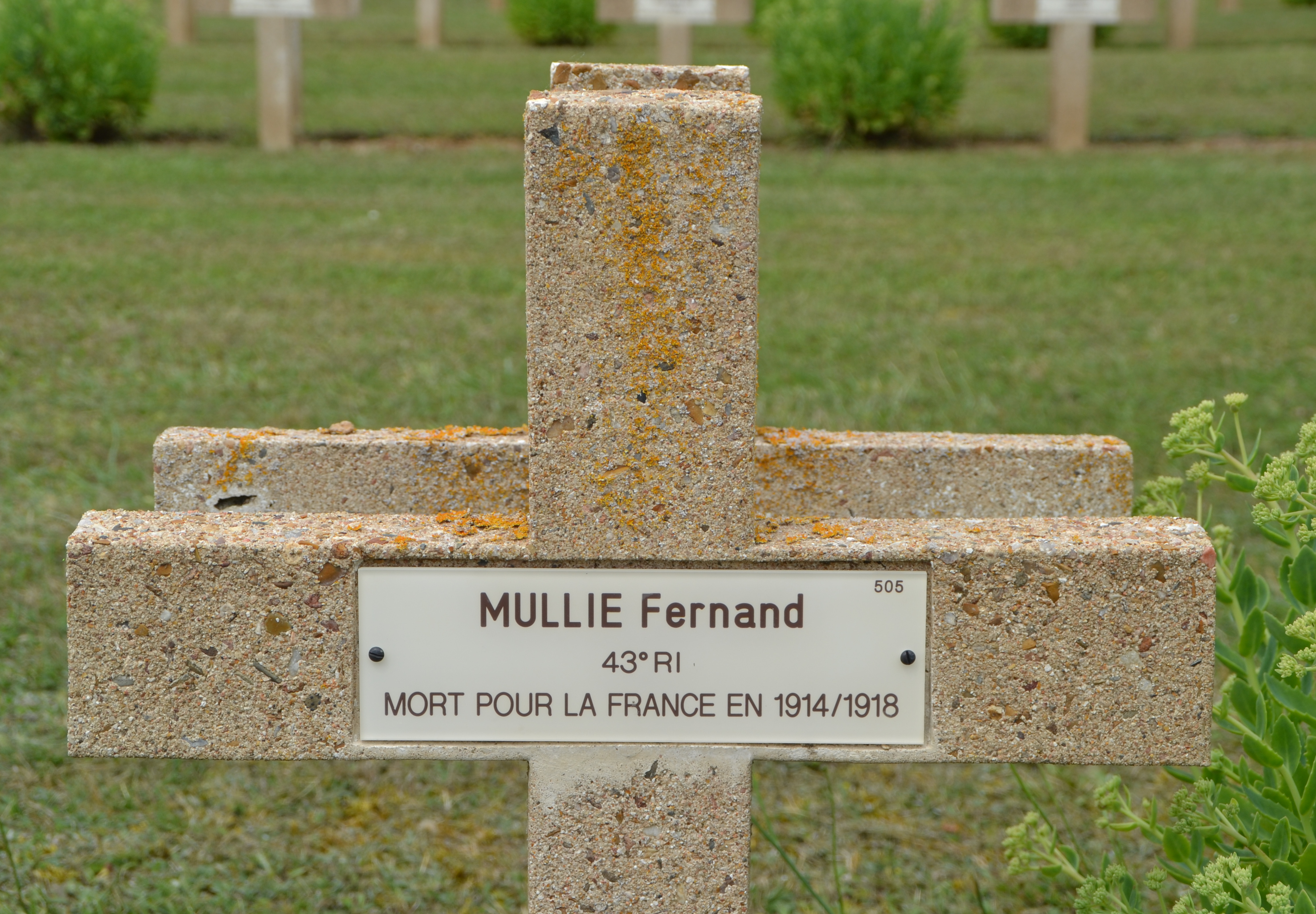 Mulliez Fernand sépulture à Soupir 1 (Aisne)
