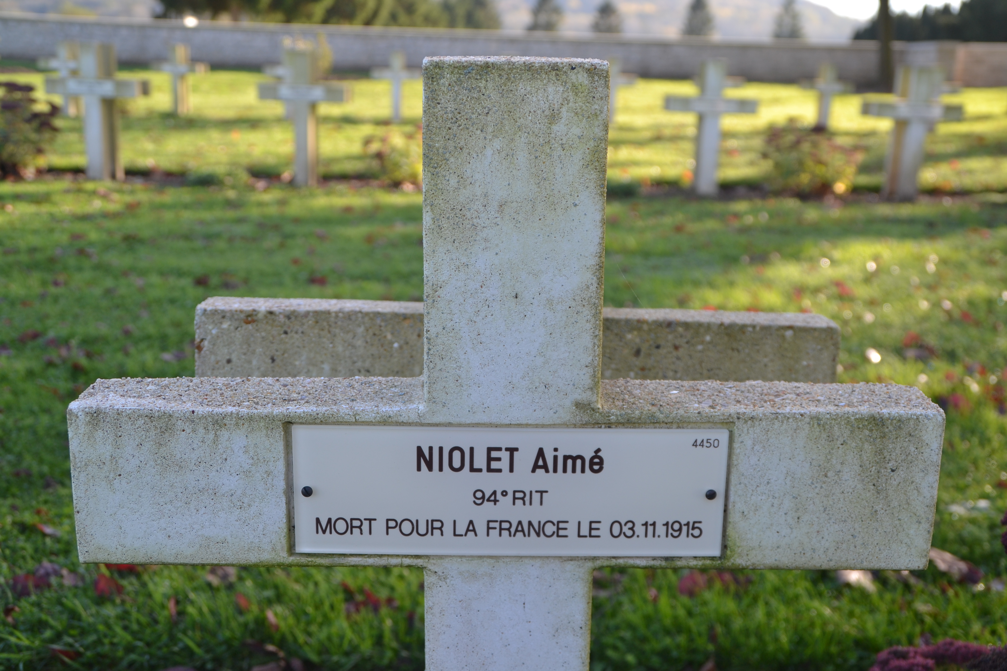 Niolet Aimé Justin sépulture à Soupir 1 (Aisne)