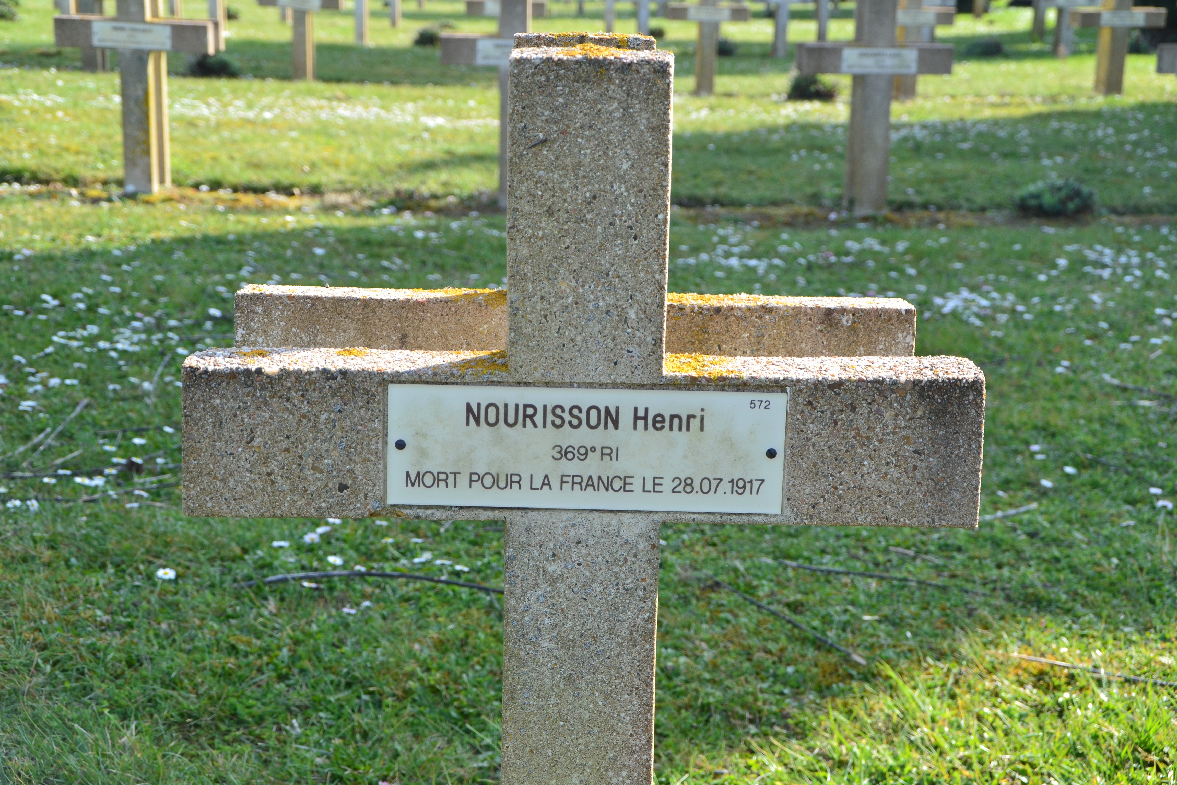 Nourrisson Henri sépulture à Soupir 1 (Aisne)