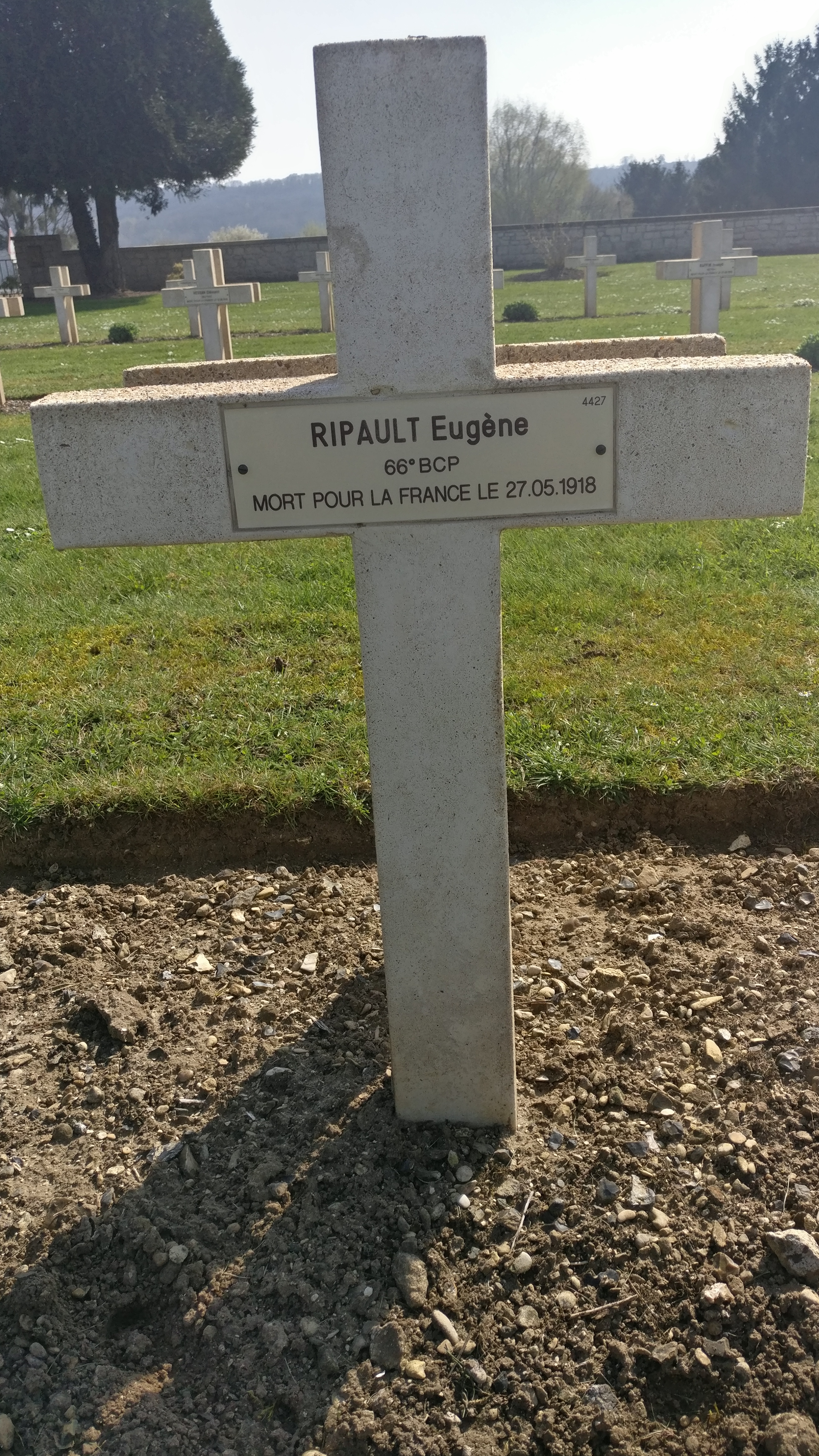 Ripault Eugène sépulture à Soupir 1 (Aisne)