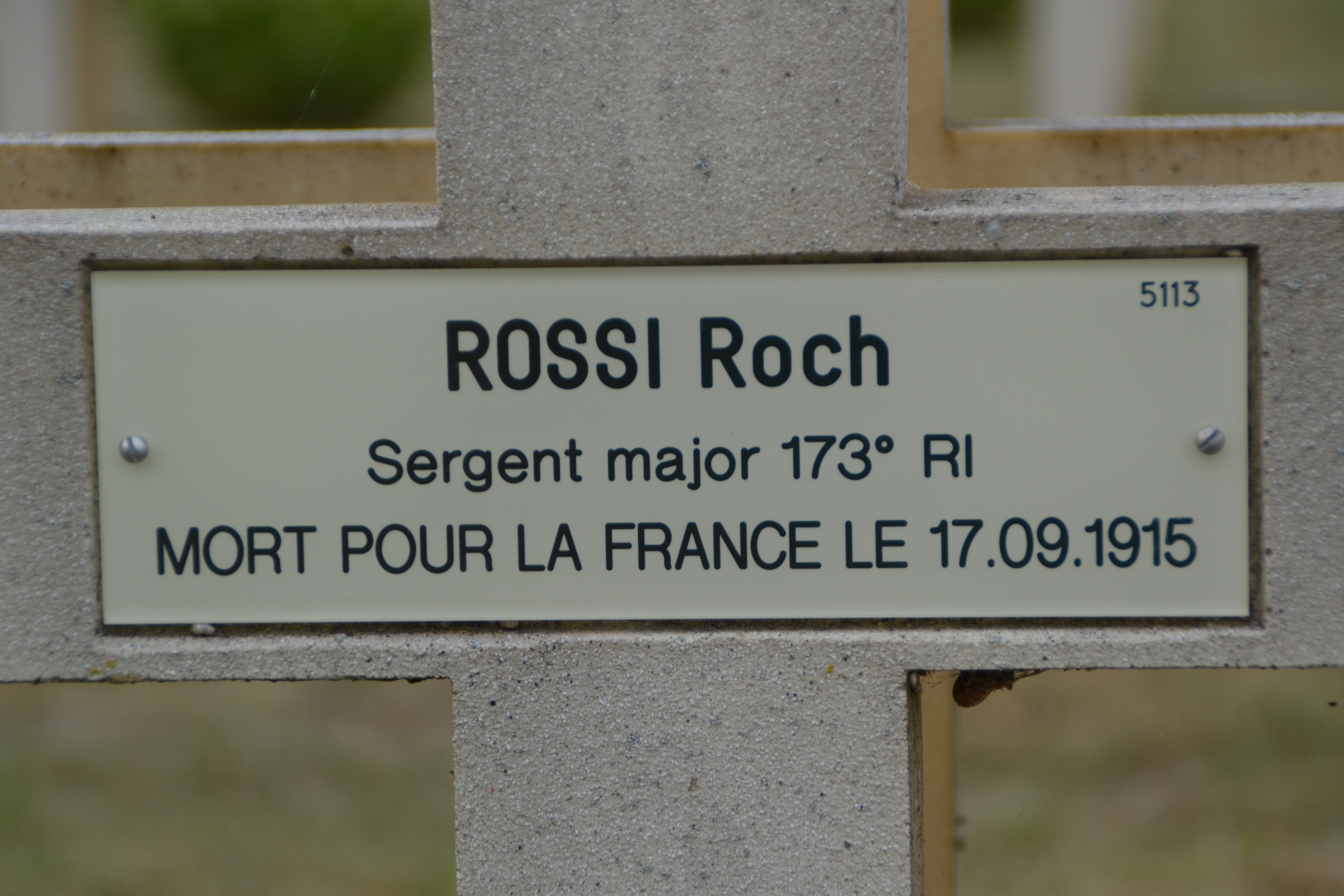 Rossi Roch  sépulture à Pontavert (Aisne)