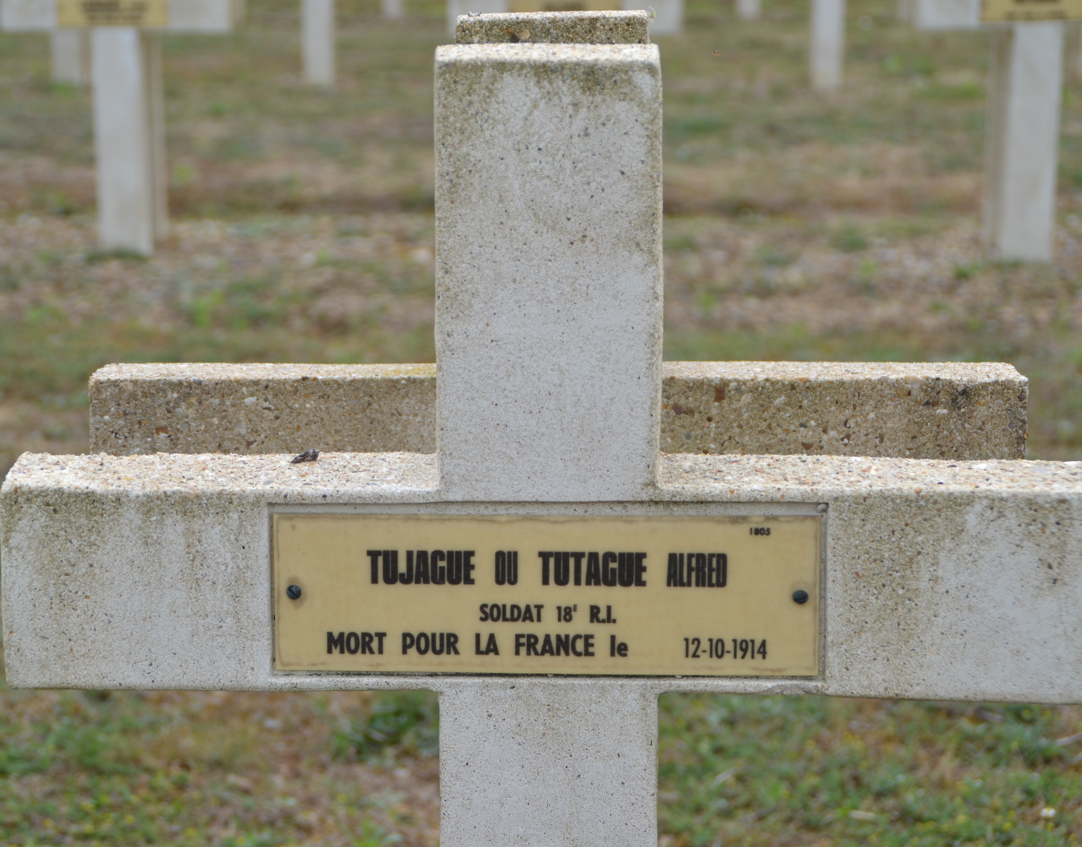 Tujague Alfred sépulture à Soupir 2 (Aisne)