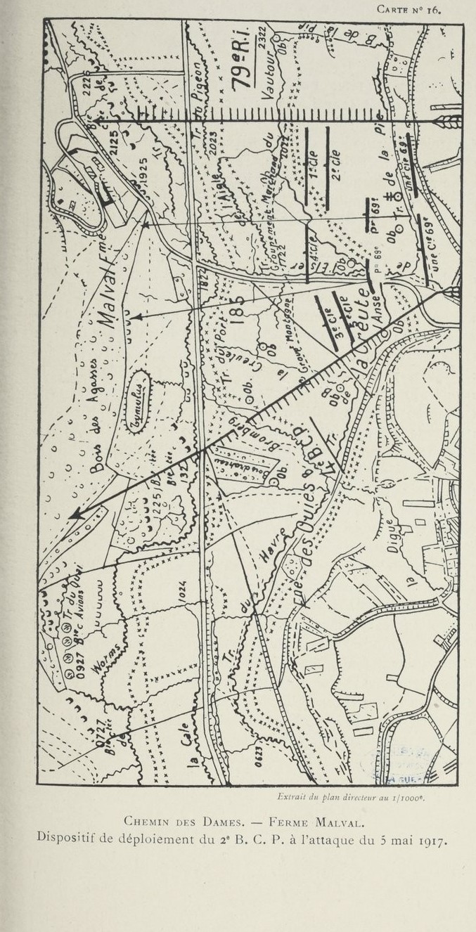 Attaque de la ferme de Malval par le 2e BCP le 5 mai 1917